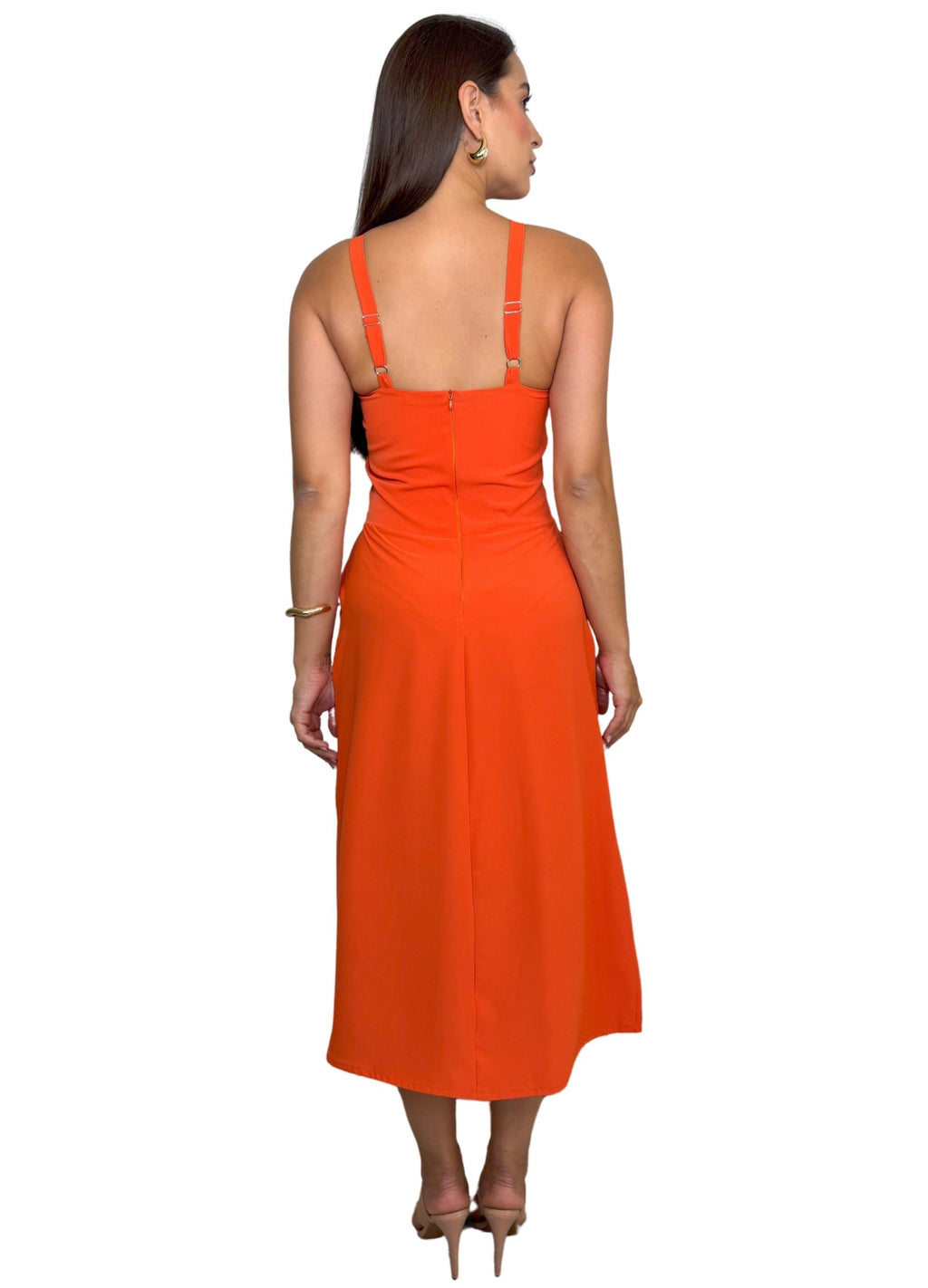 VESTIDO MIDI COM AMARRAÇÃO E BOLSO