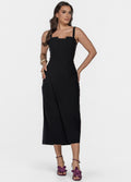 Kit 2 Vestidos Midi - Recortes no Busto + Recortes e Fenda