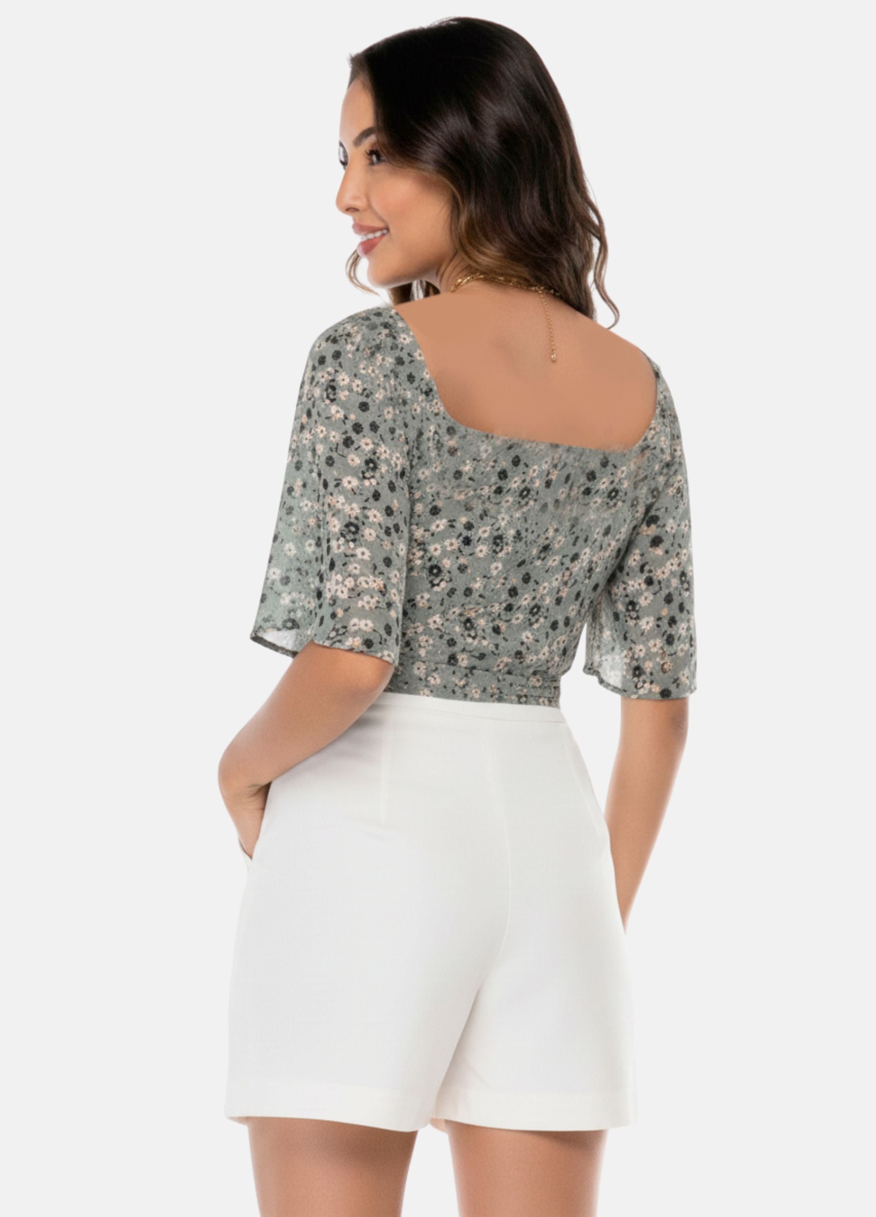 BLUSA C/ DECOTE TRESPASSADO