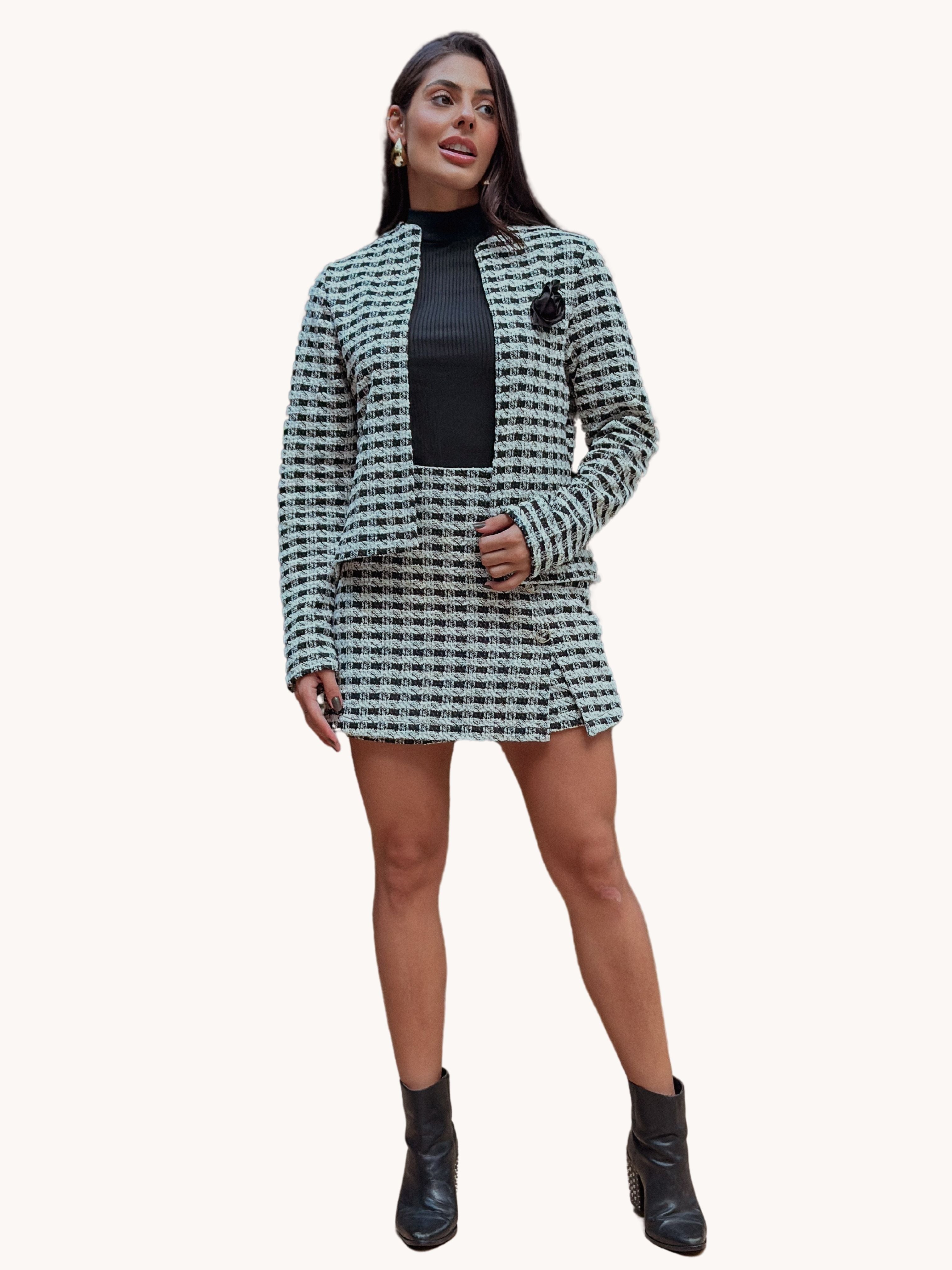 SHORT SAIA JACQUARD XADREZ