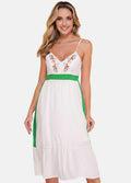 VESTIDO MIDI C/ BORDADO DECOTE