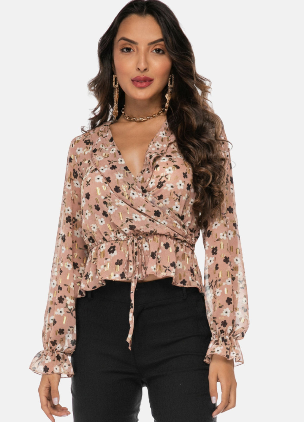 BLUSA C/ BABADO DECOTE