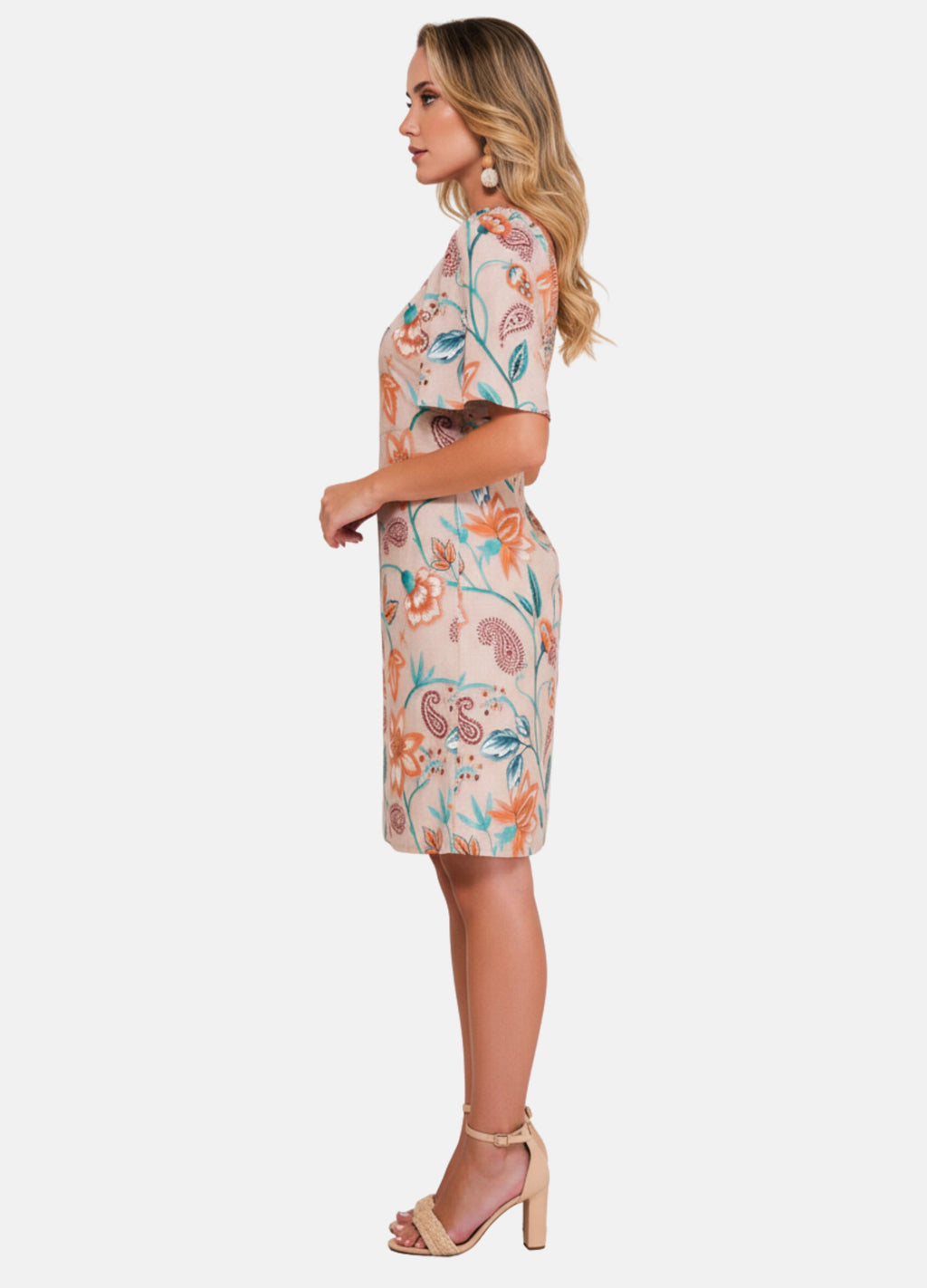 VESTIDO CURTO C/MANGA GODE