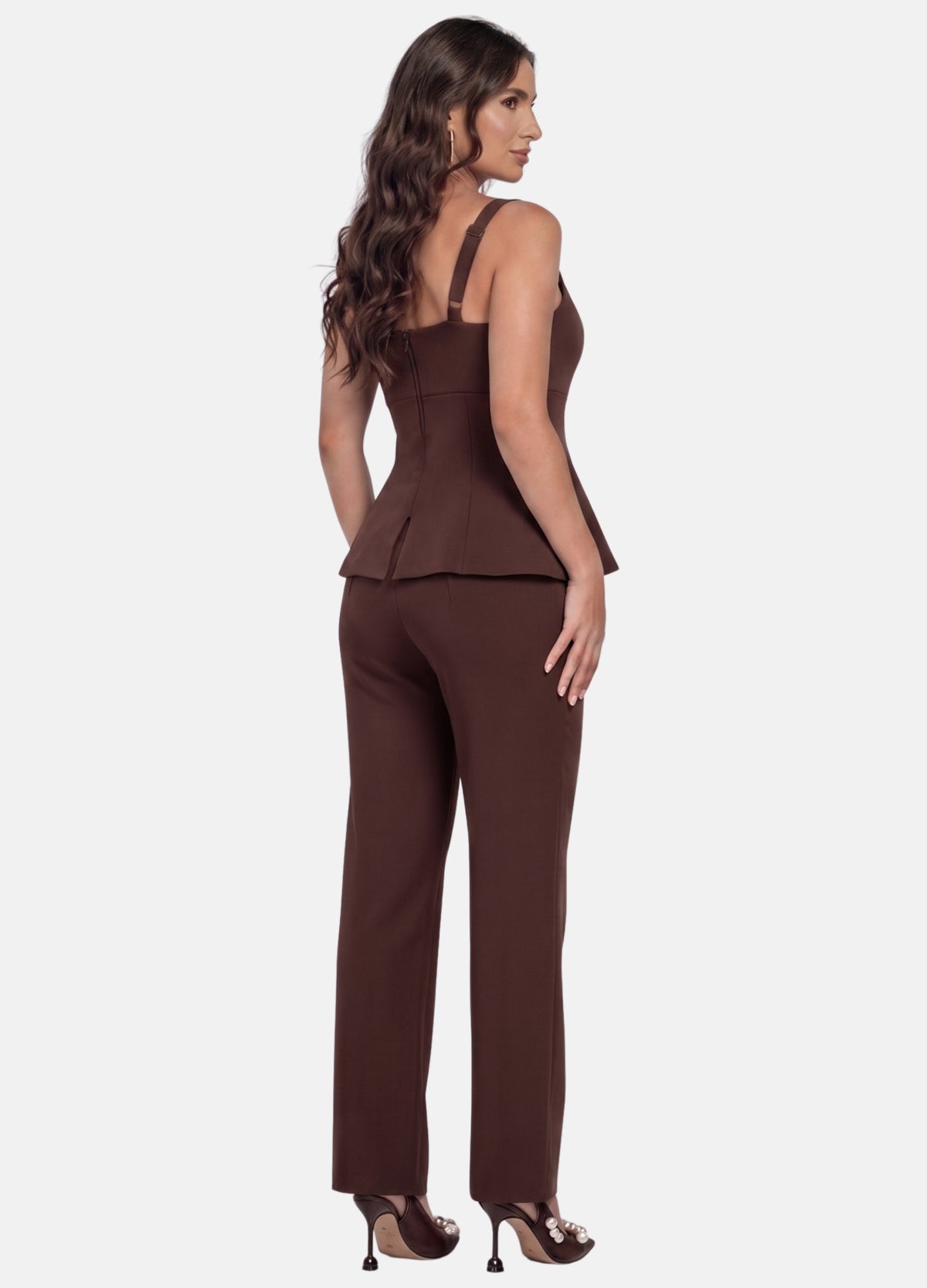 CONJUNTO FEMININO CALÇA E BLUSA COM FIVELA