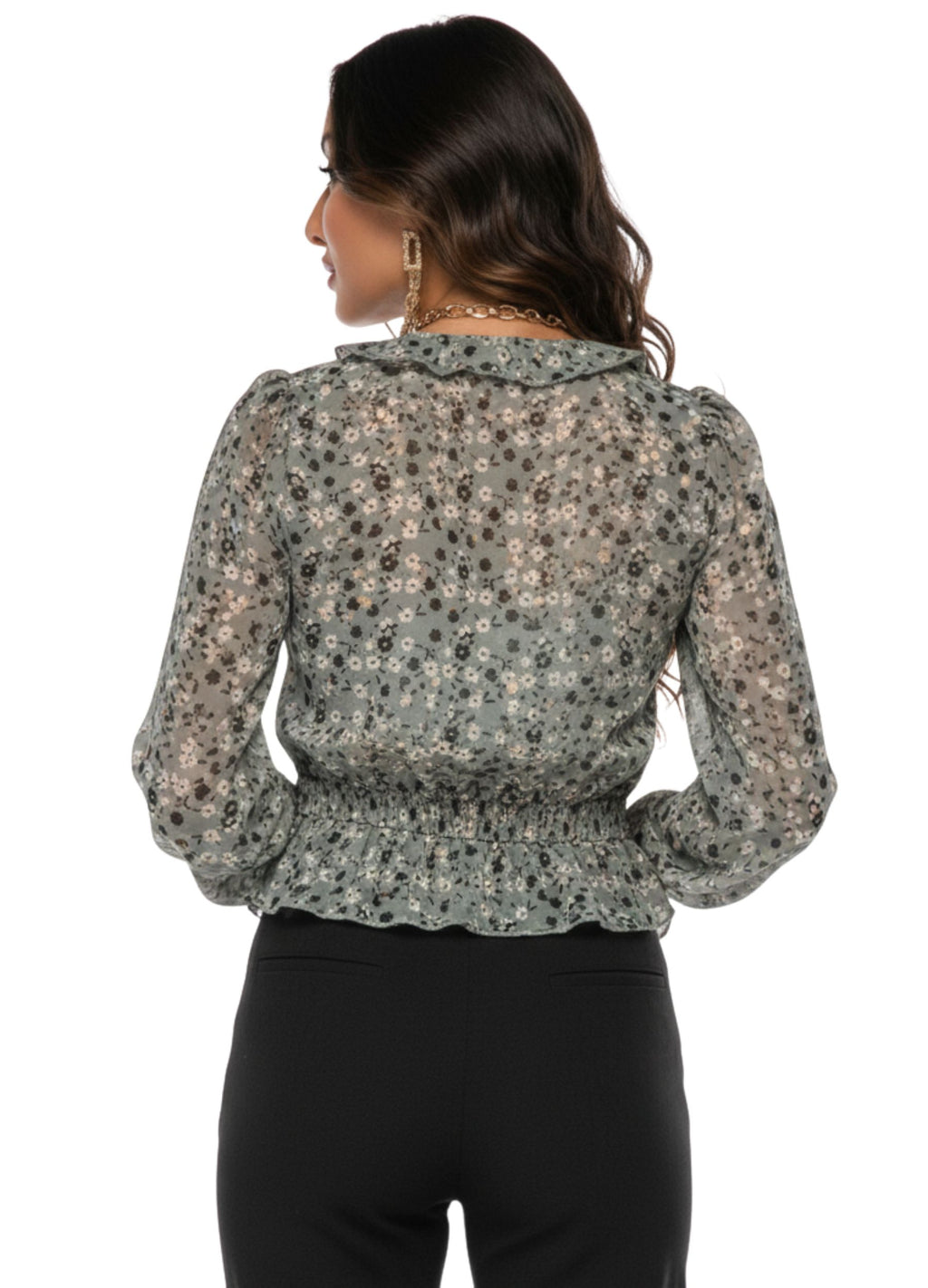 BLUSA C/ BABADO DECOTE