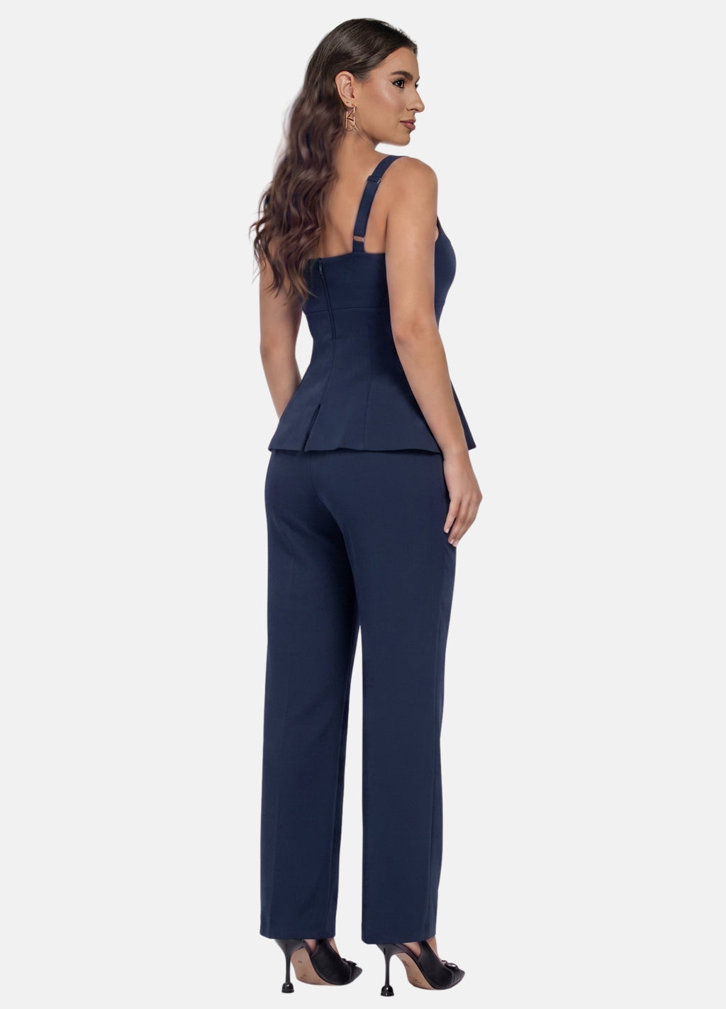 CONJUNTO FEMININO CALÇA E BLUSA COM FIVELA