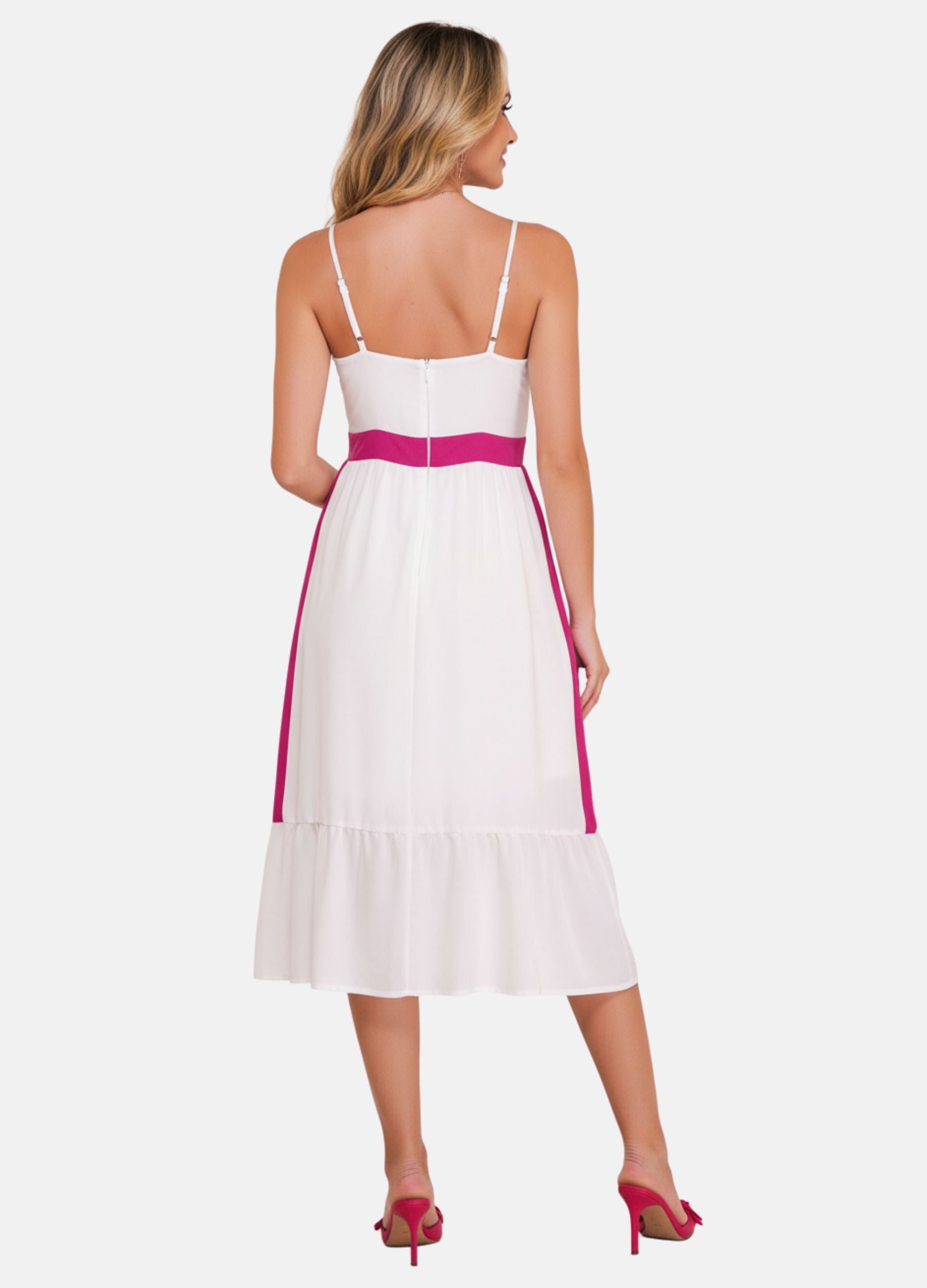 VESTIDO MIDI C/ BORDADO DECOTE