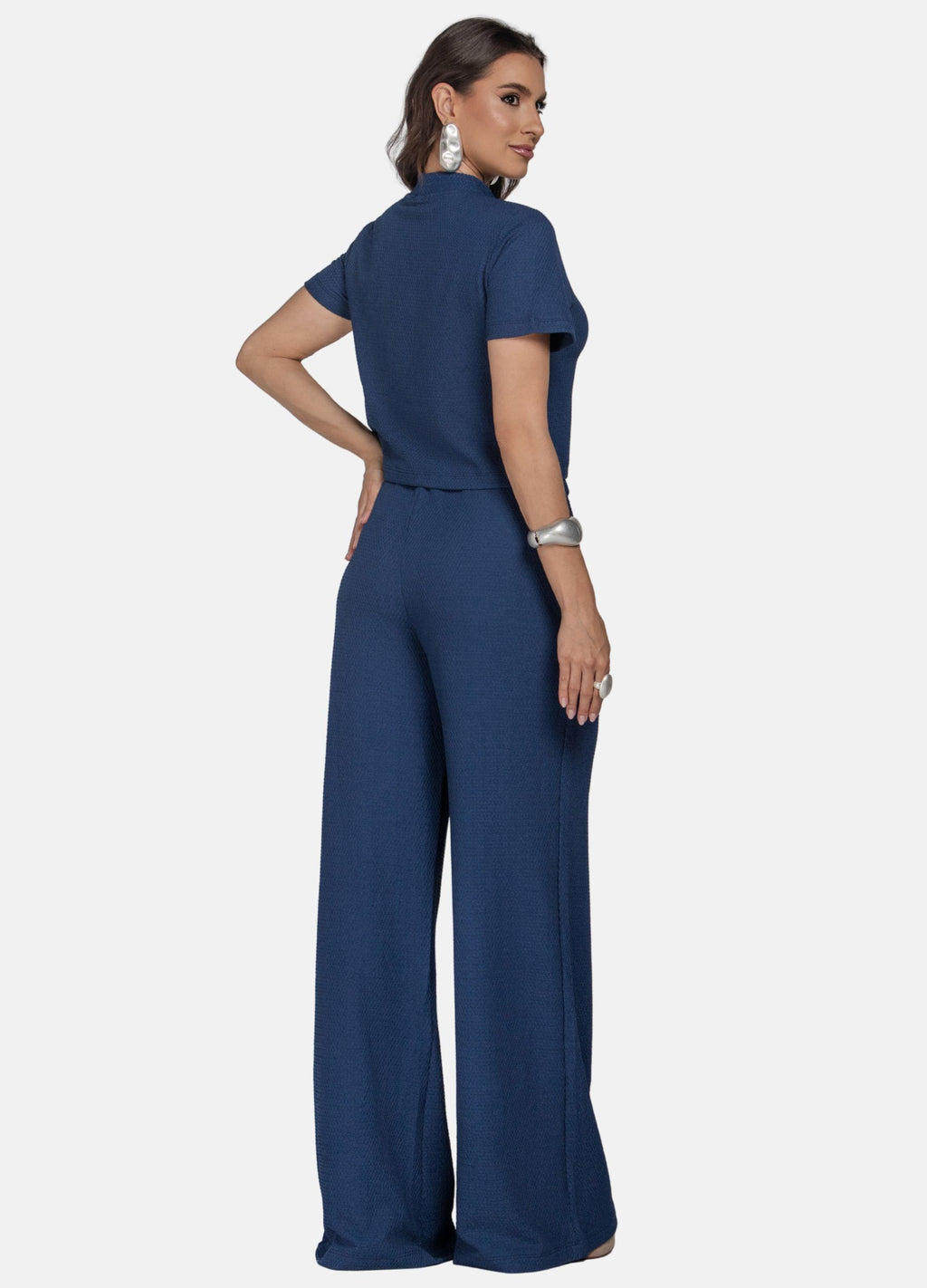 CONJUNTO FEMININO CALÇA E BLUSA DE GOLA