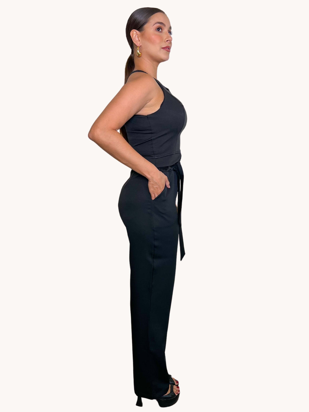 CALCA FEMININA ALFAIATARIA COM FAIXA