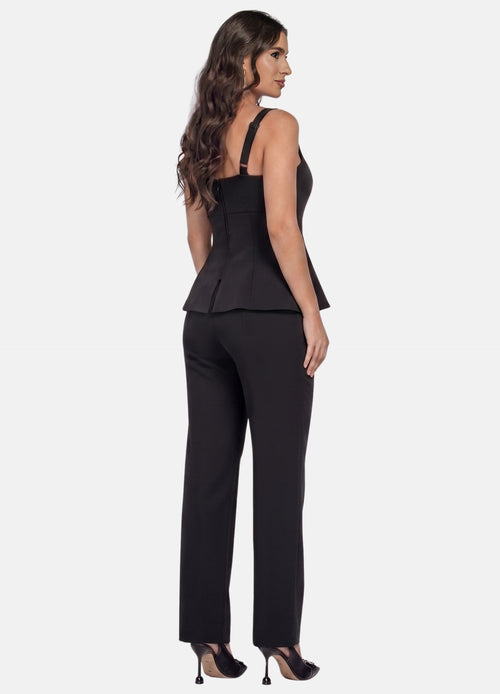 CONJUNTO FEMININO CALÇA E BLUSA COM FIVELA