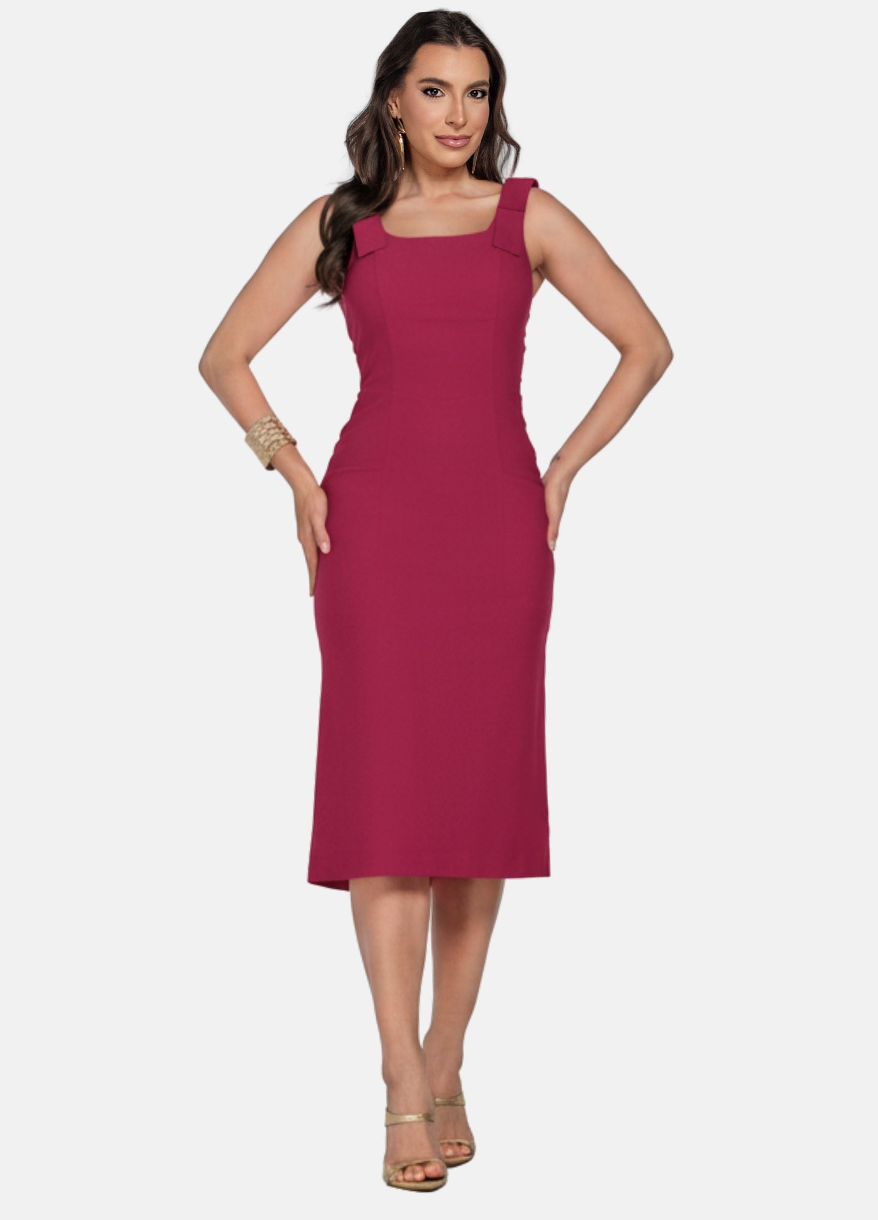 Kit 2 Vestidos Midi - Laço no Ombro + Detalhe em X e Bolso