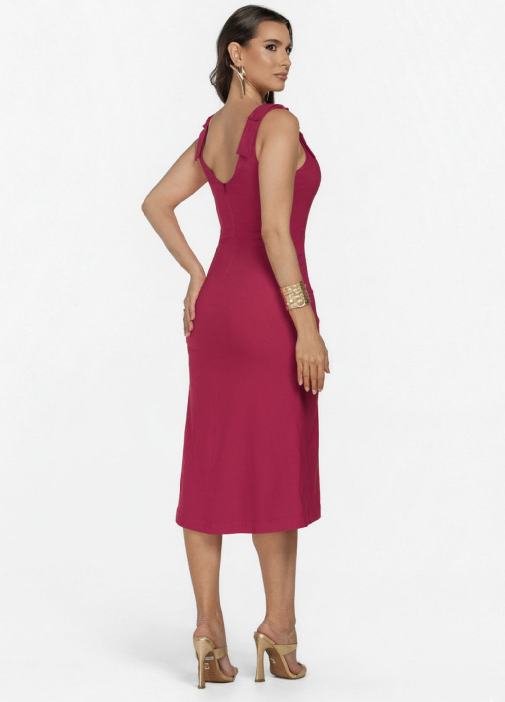 Kit 2 Vestidos Midi - Laço no Ombro + Detalhe em X e Bolso