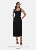 Kit 2 Vestidos Midi - Recortes no Busto + Recortes e Fenda