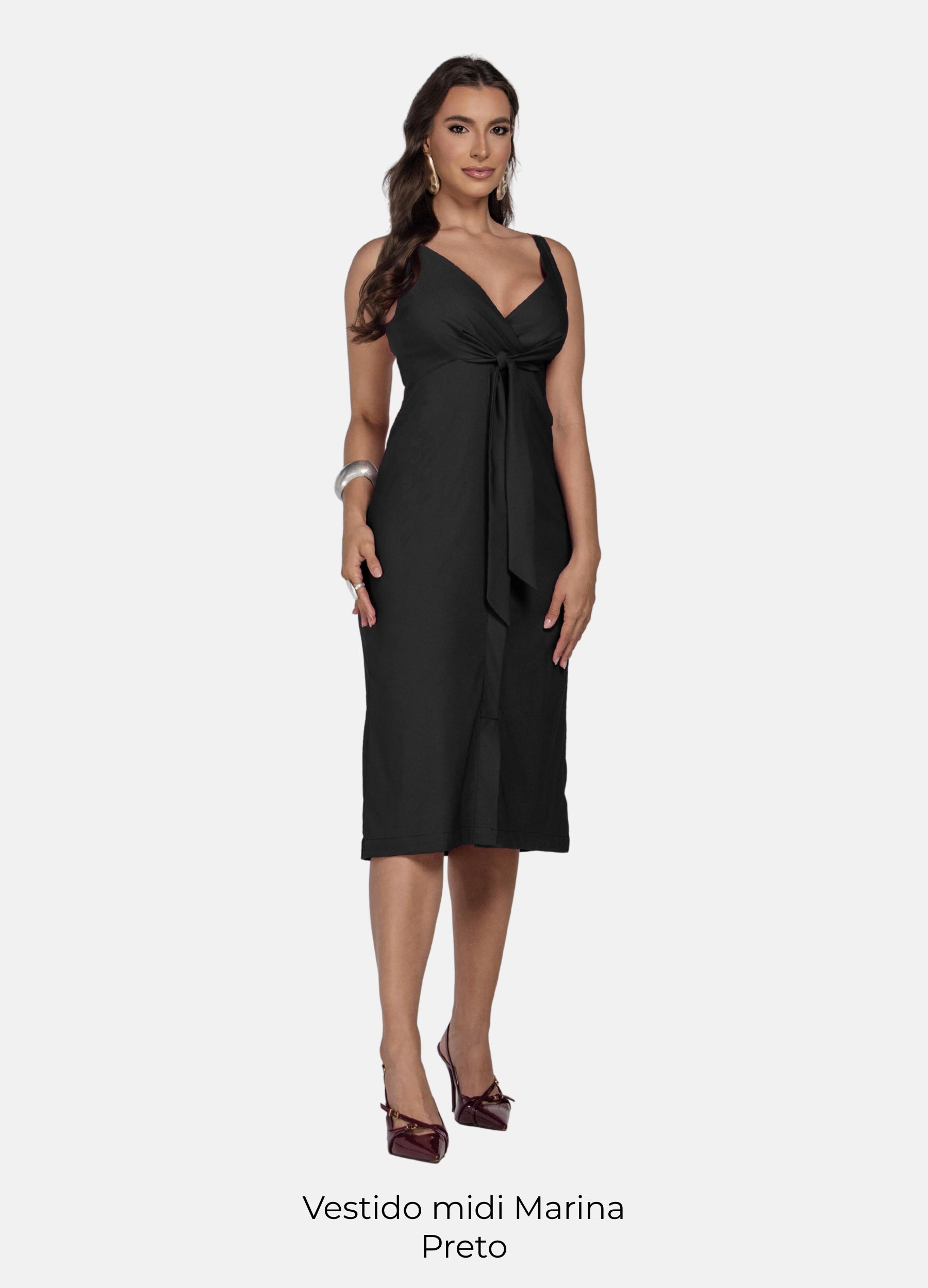 Kit 2 Vestidos Midi - Marina + Julia com Amarração