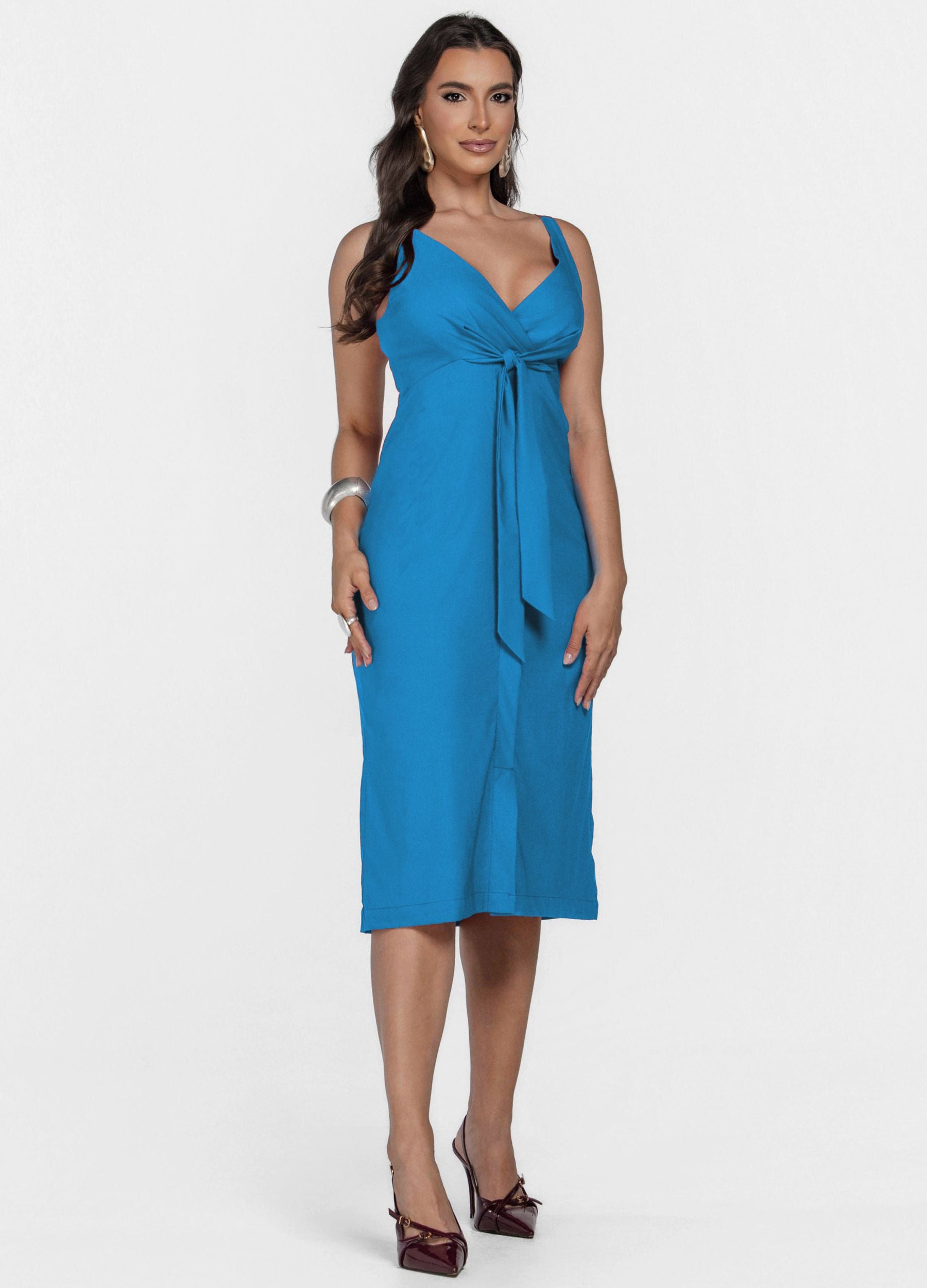 Kit 2 Vestidos Midi - Marina + Julia com Amarração