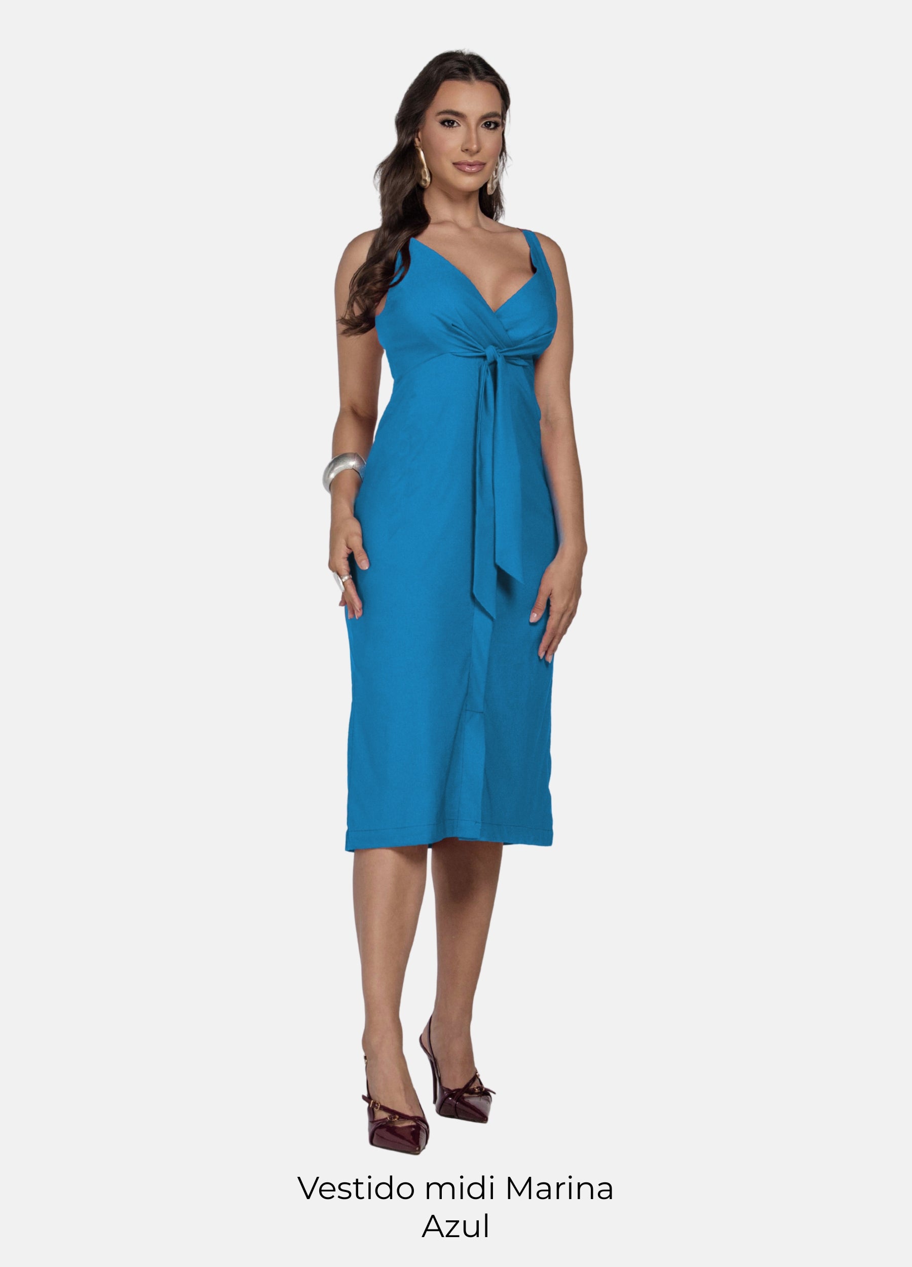 Kit 2 Vestidos Midi - Marina + Julia com Amarração