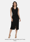 Kit 2 Vestidos Midi Canelado - Luiza com Fivela + Passante Dourado