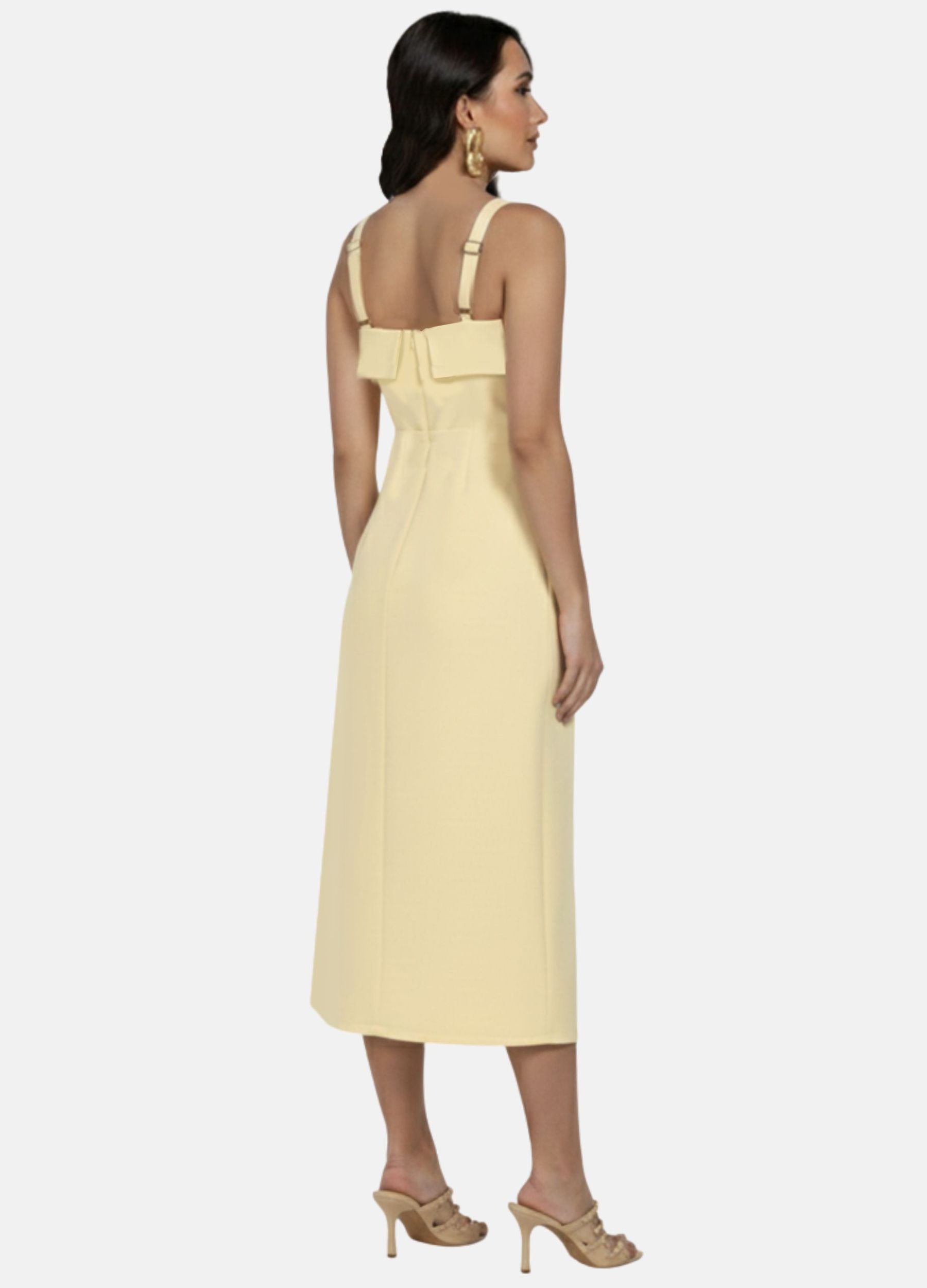 Kit 2 Vestidos Midi - Laura c/ Pala e Fivela + Fivela nas Alças
