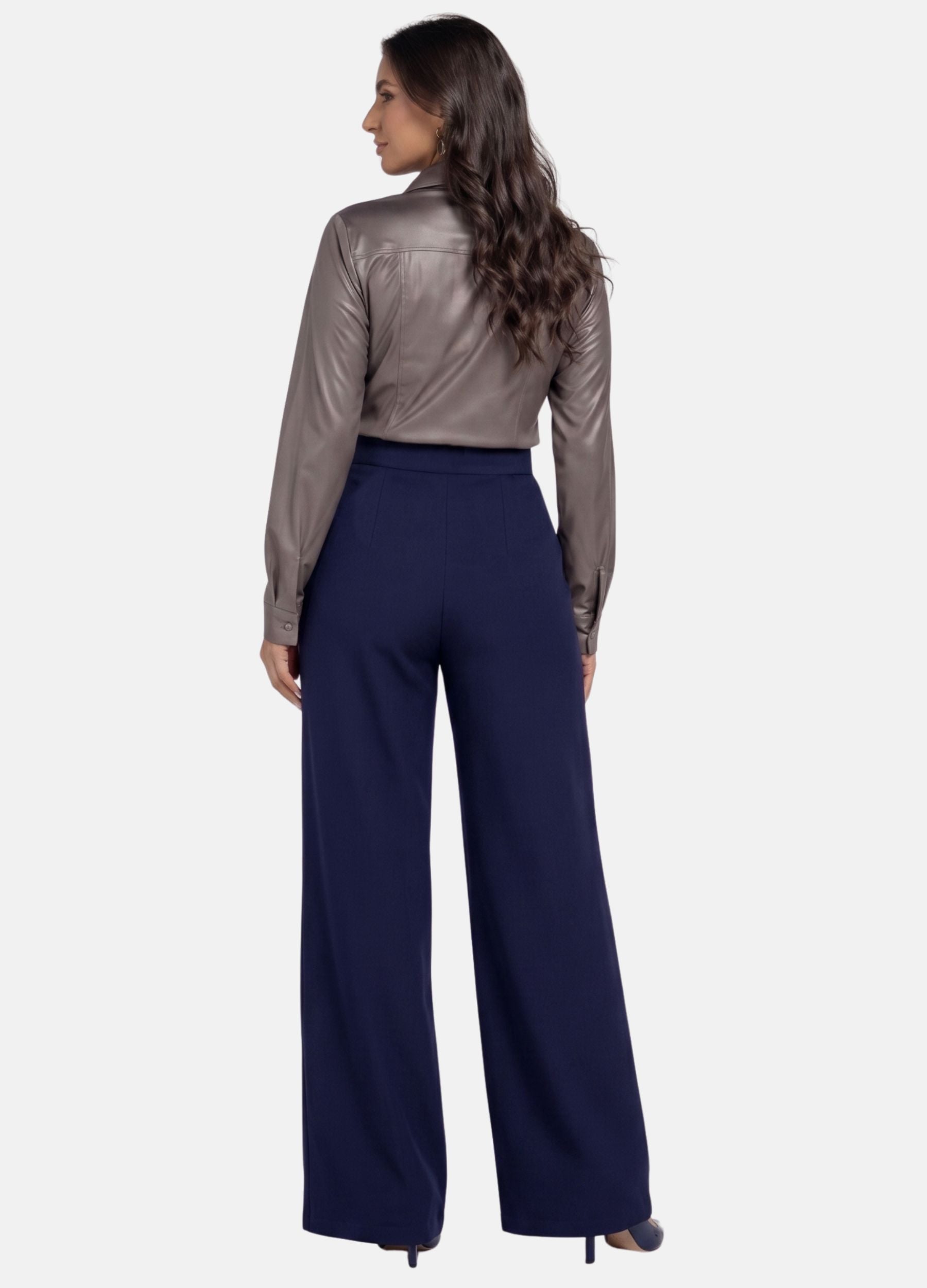 CALÇA FEMININA PANTALONA COM BOTÕES