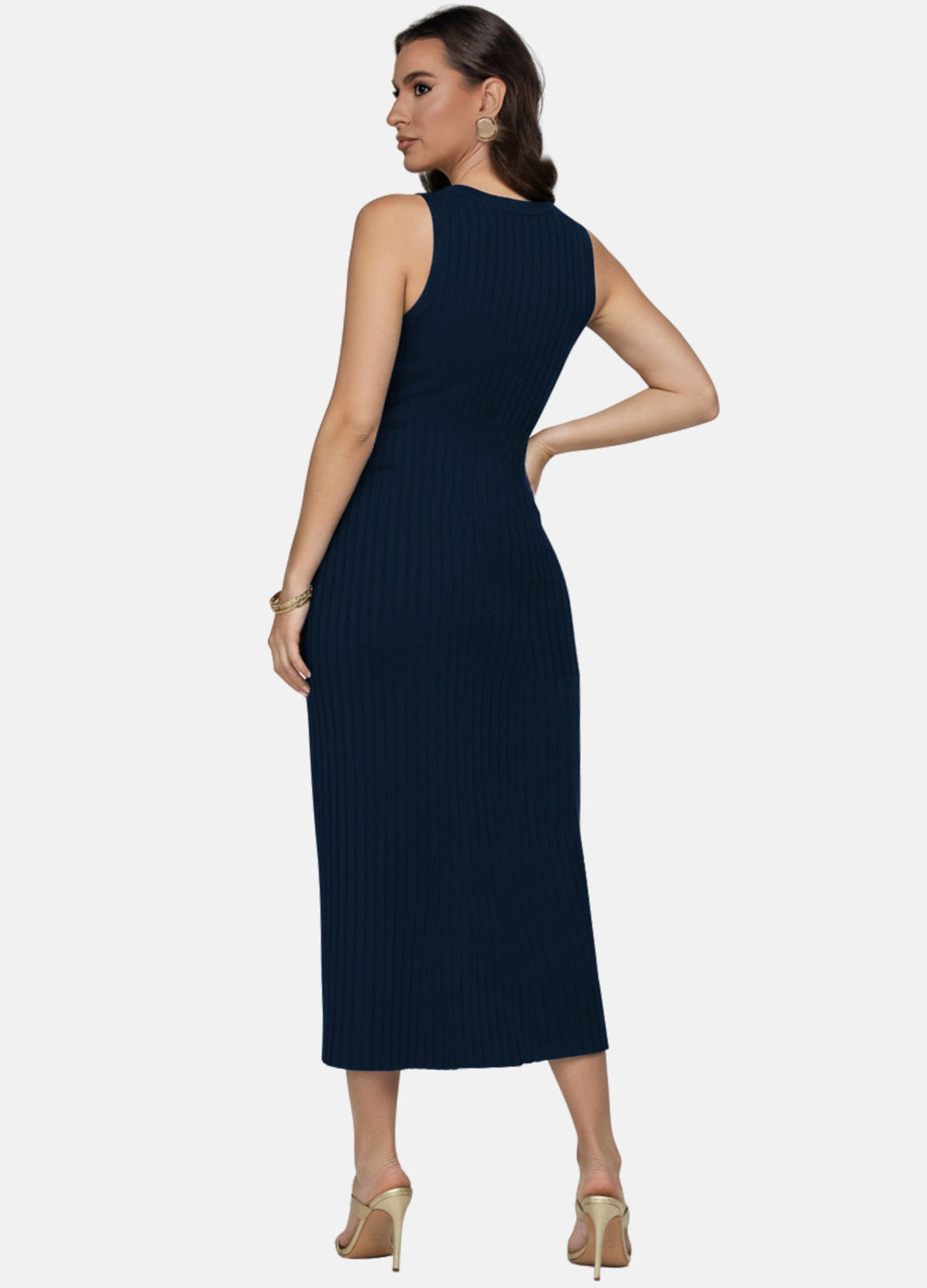 Kit 2 Vestidos Midi Canelado - Florença + Manga Longa com Fivela