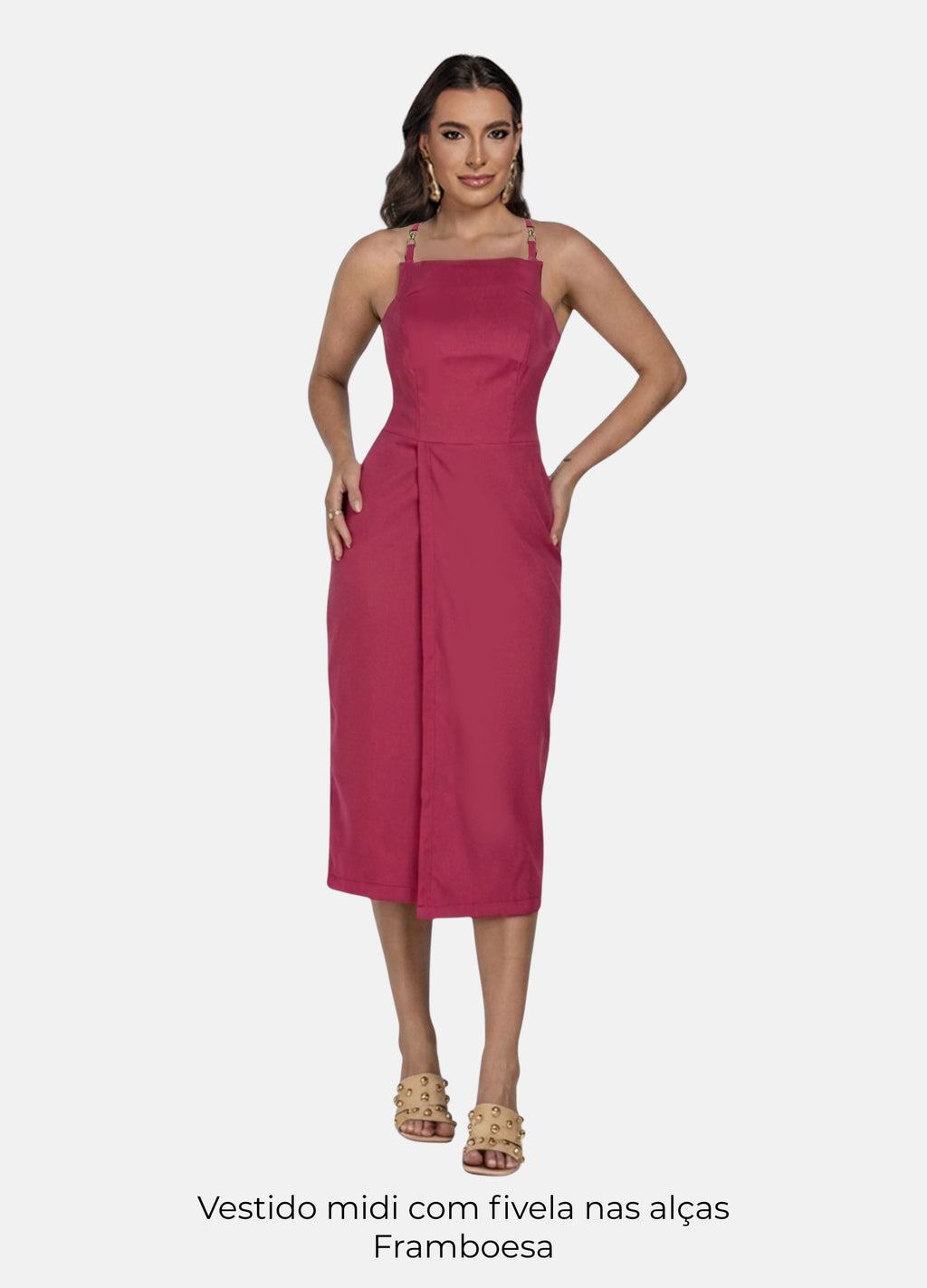 Kit 2 Vestidos Midi - Fivela nas Alças + Flávia com Fivela