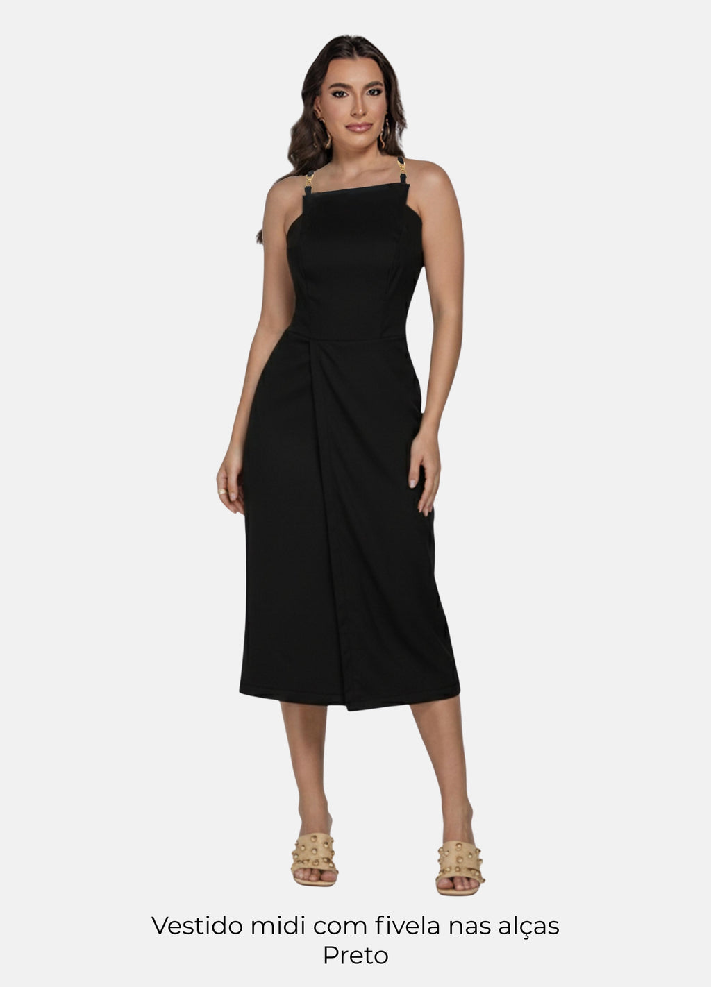 Kit 2 Vestidos Midi - Fivela nas Alças + Flávia com Fivela