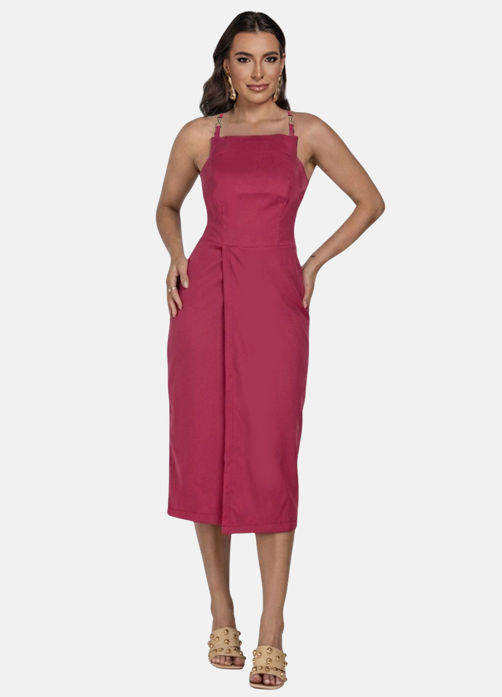 Kit 2 Vestidos Midi - Fivela nas Alças + Flávia com Fivela