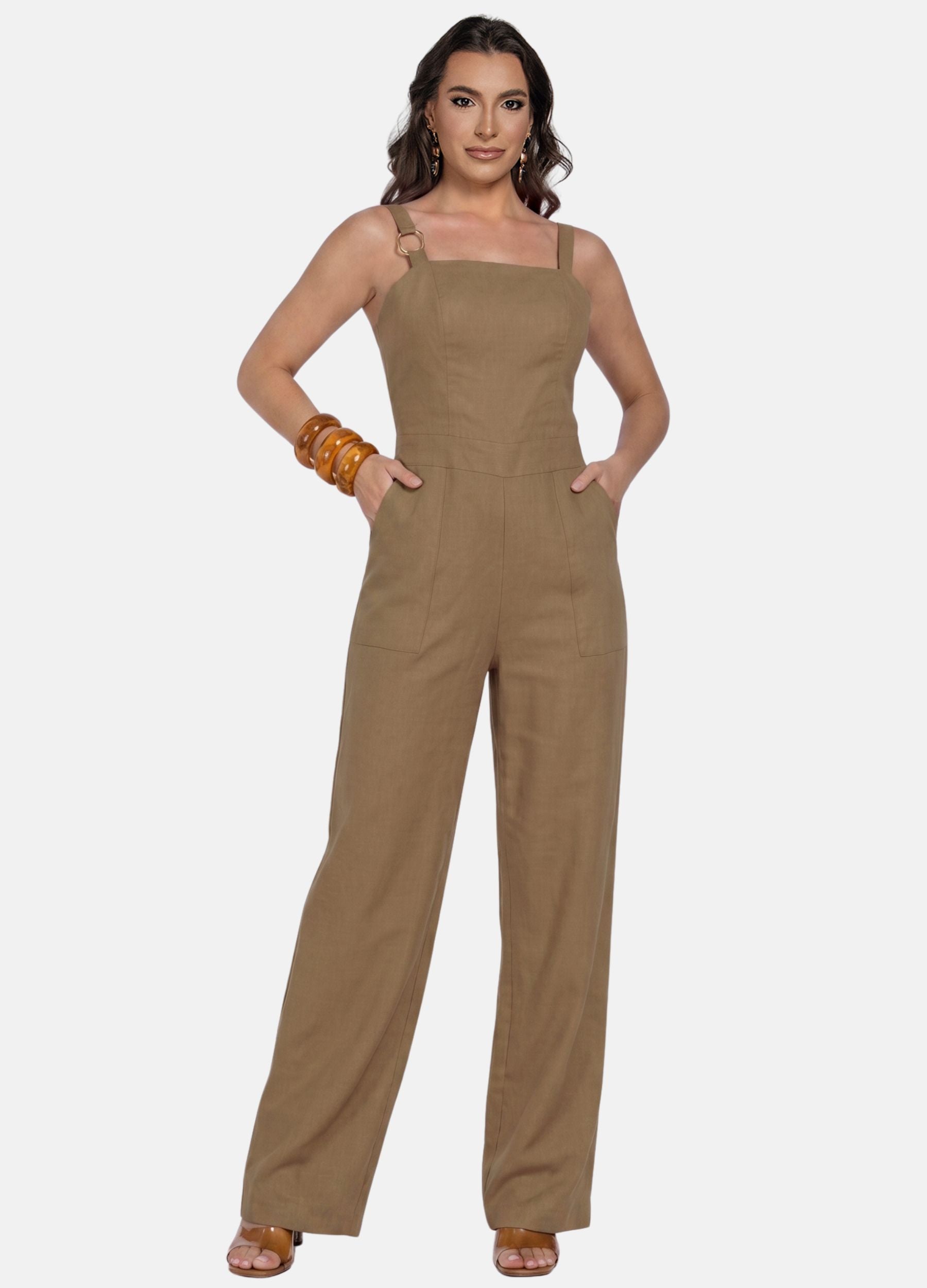 MACACÃO FEMININO LONGO COM FIVELA NA ALÇA OFERTA 24H