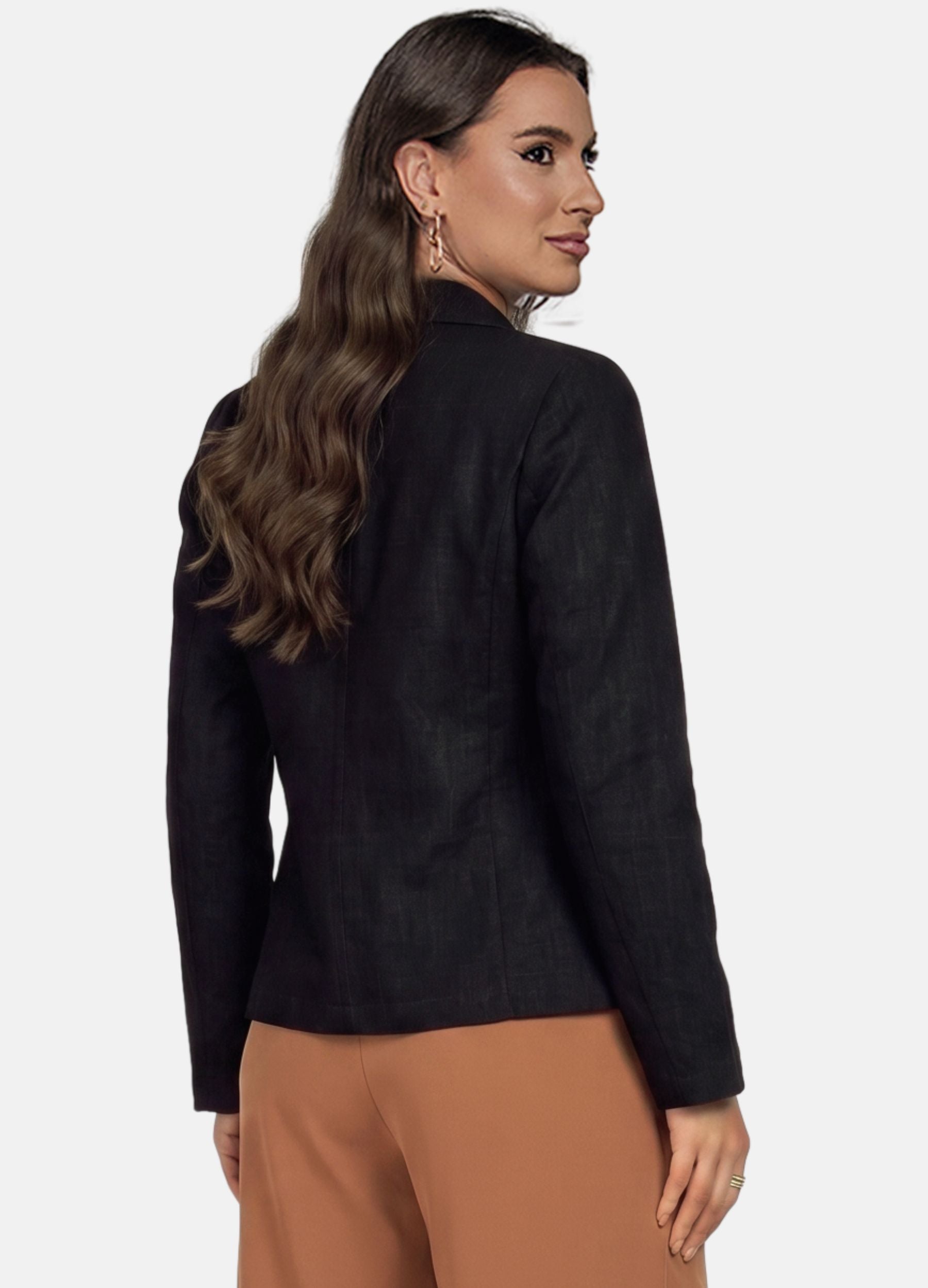 BLAZER FEMININO DE LINHO COM BOTÕES