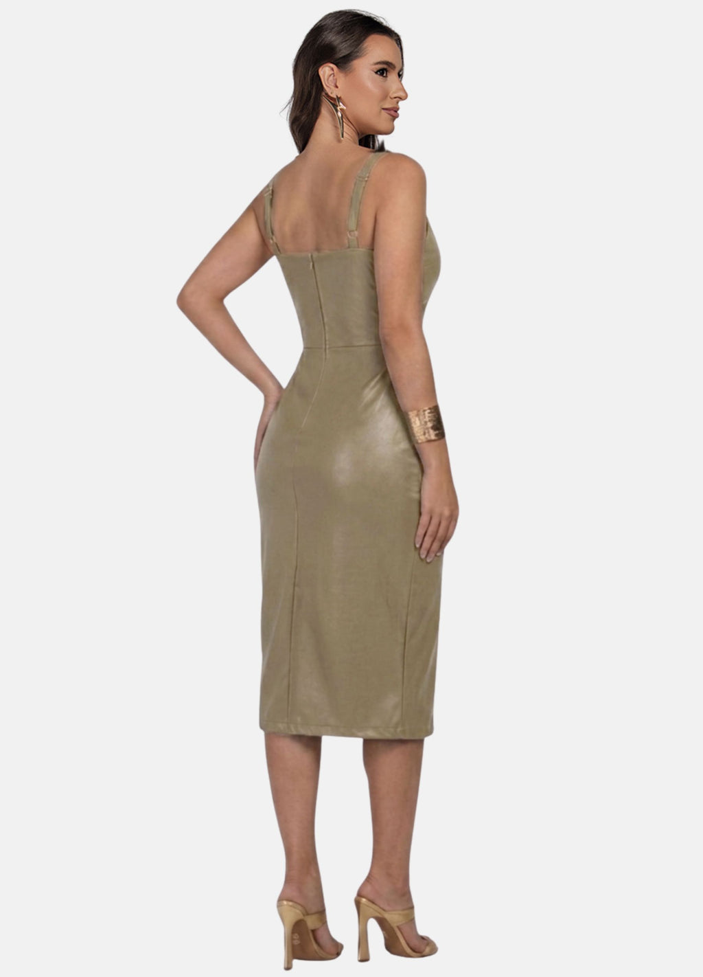 VESTIDO MIDI DE CIRRE COM BOLSOS