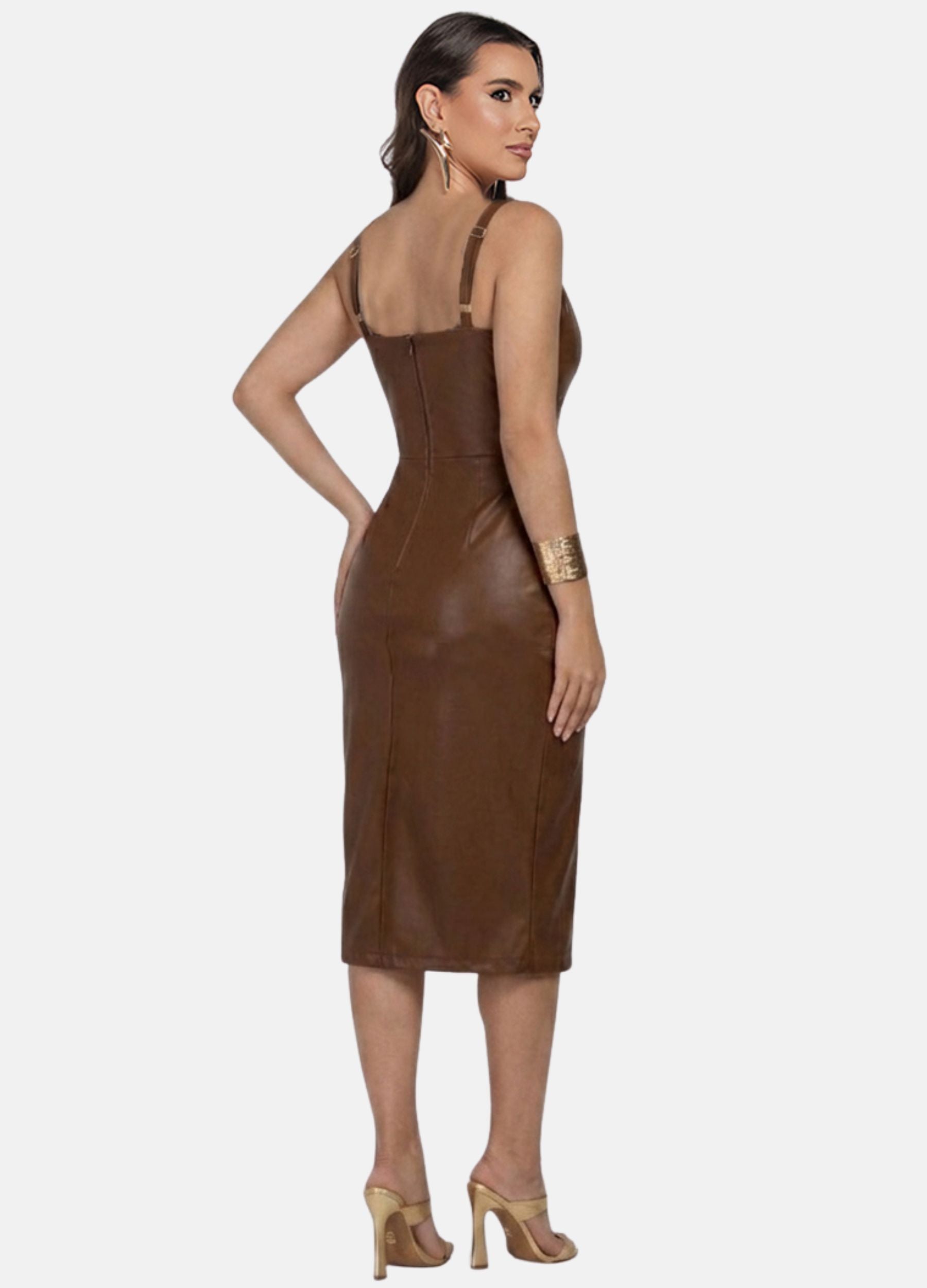 VESTIDO MIDI DE CIRRE COM BOLSOS