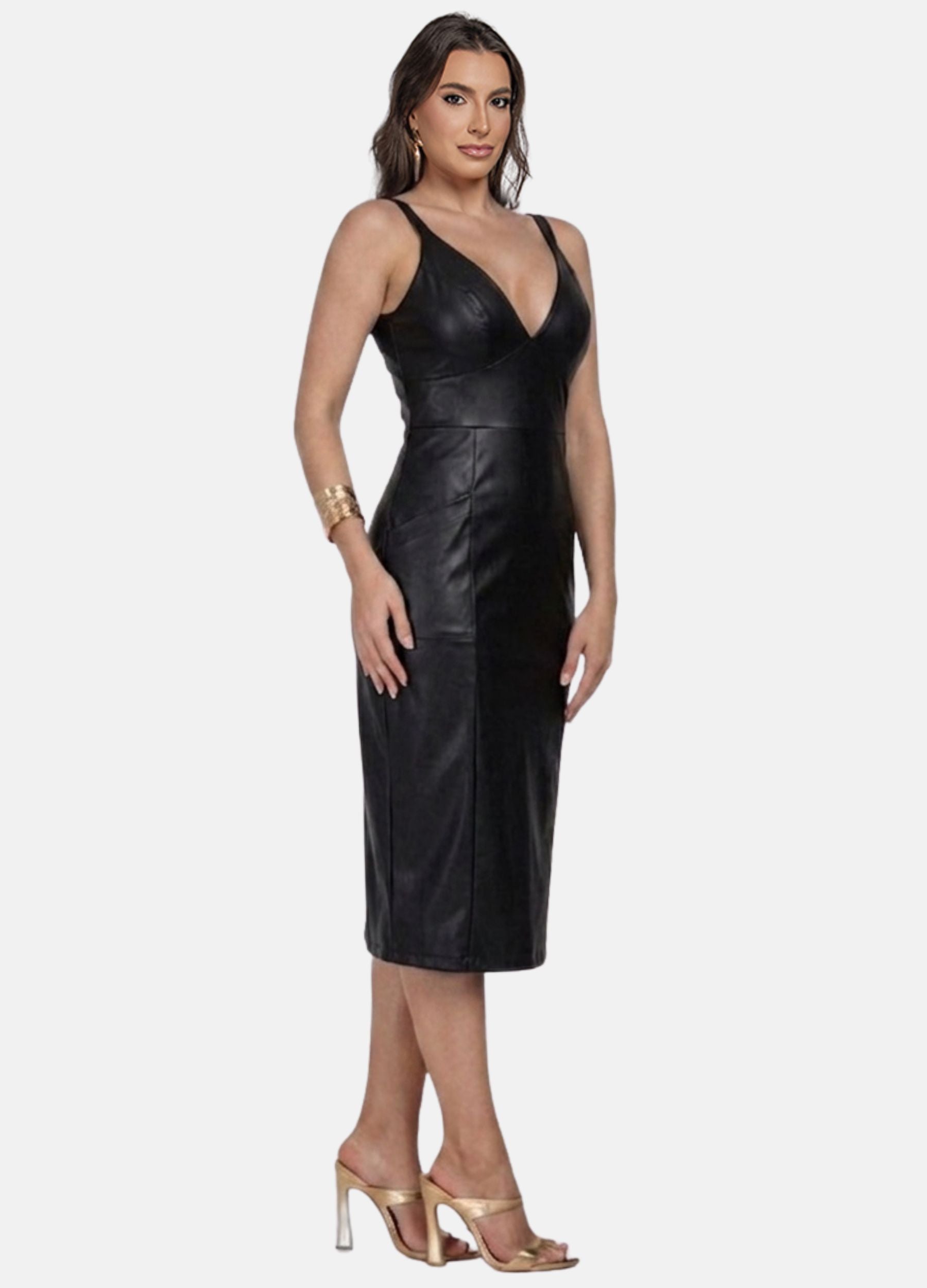 VESTIDO MIDI DE CIRRE COM BOLSOS
