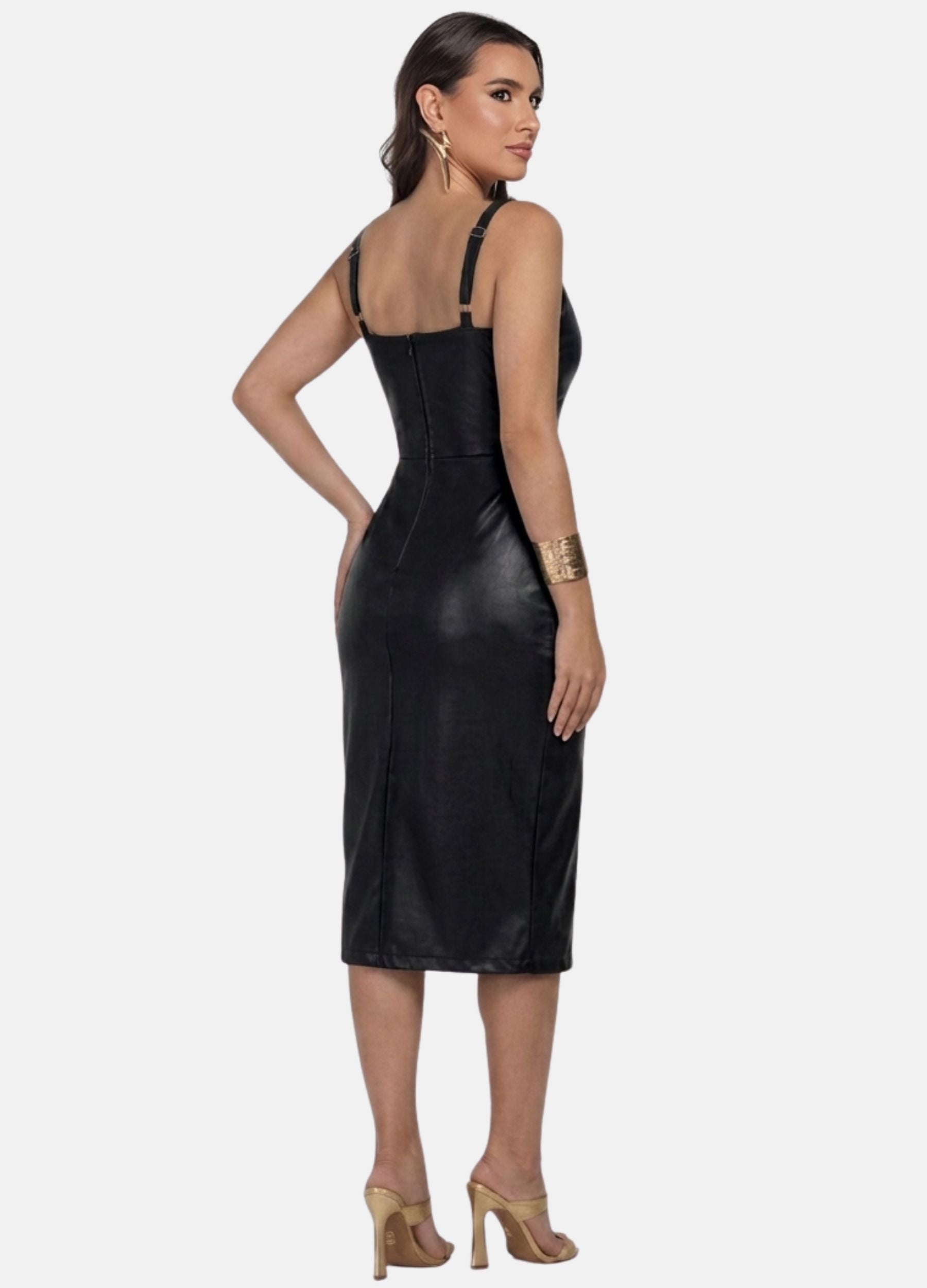 VESTIDO MIDI DE CIRRE COM BOLSOS