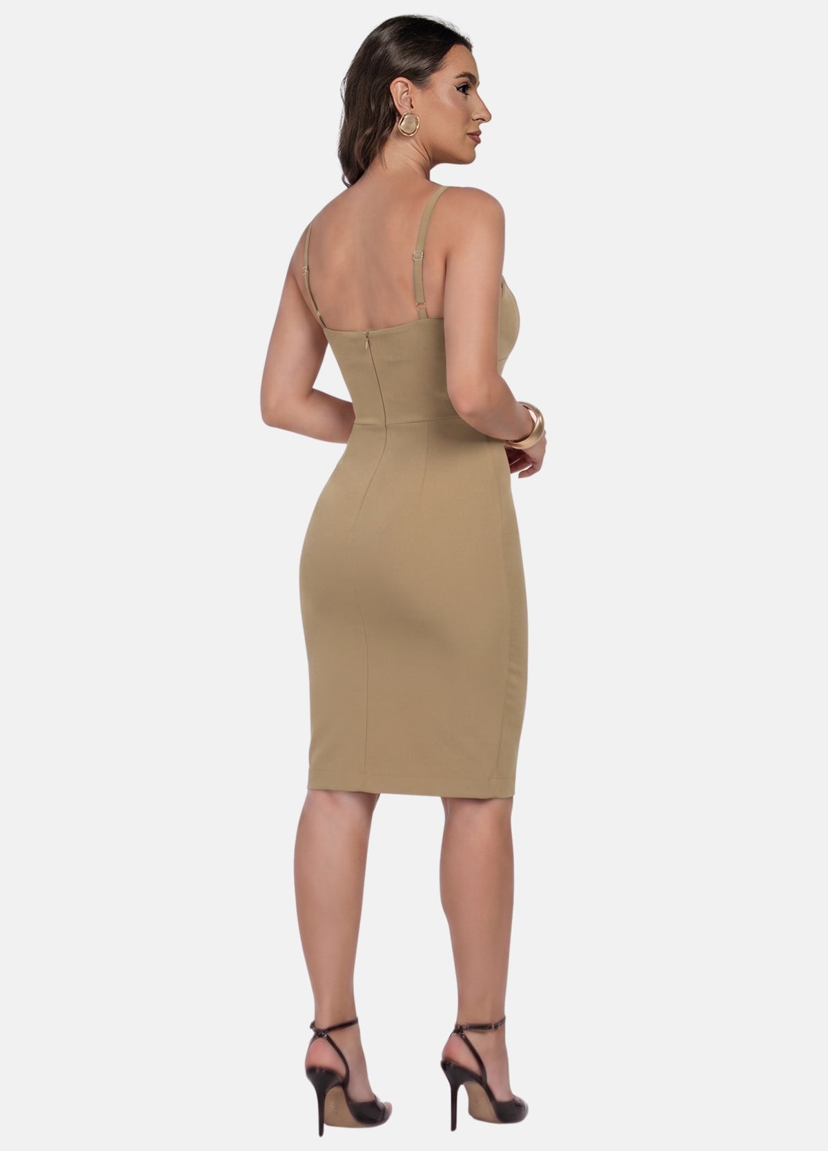 VESTIDO CURTO DE ALÇA COM RECORTES