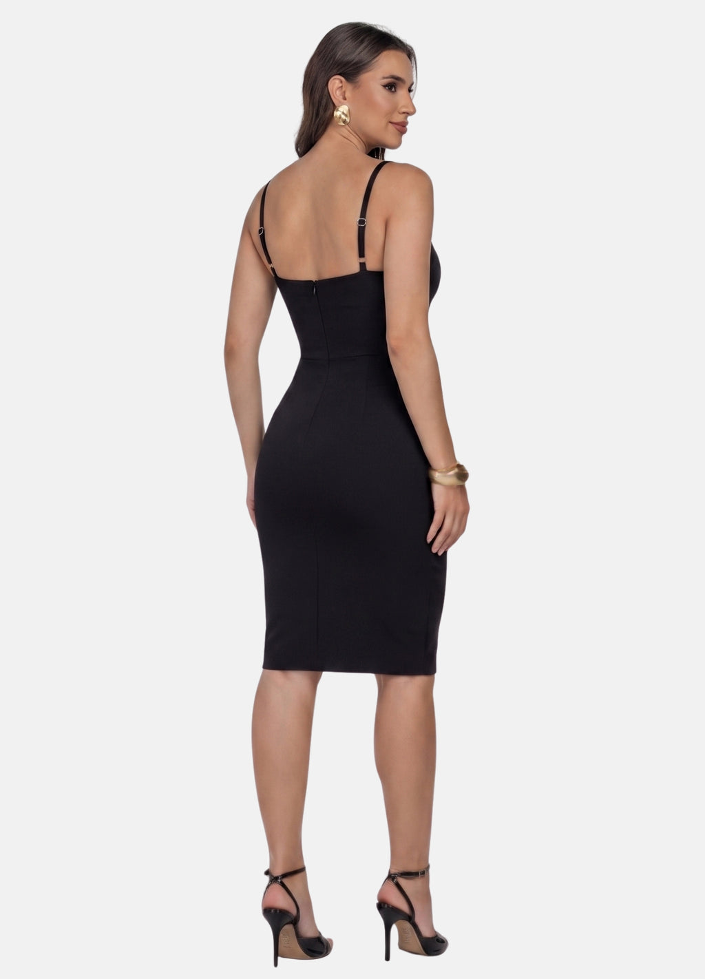 VESTIDO CURTO DE ALÇA COM RECORTES