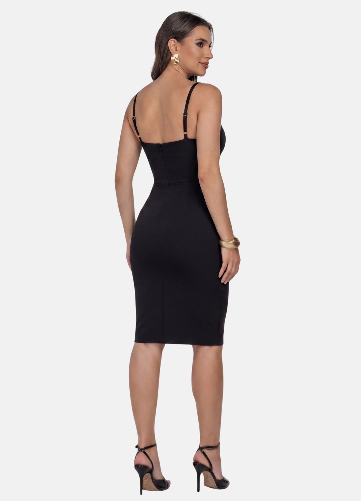 VESTIDO CURTO DE ALÇA COM RECORTES