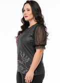 T-SHIRT C/ MANGA DE TULE