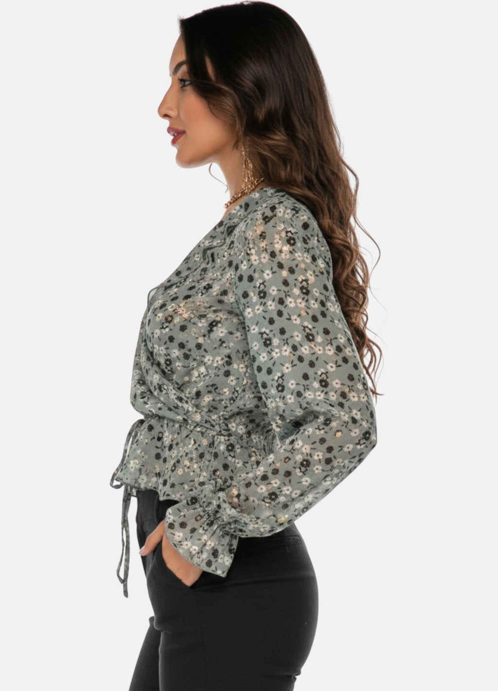 BLUSA C/ BABADO DECOTE
