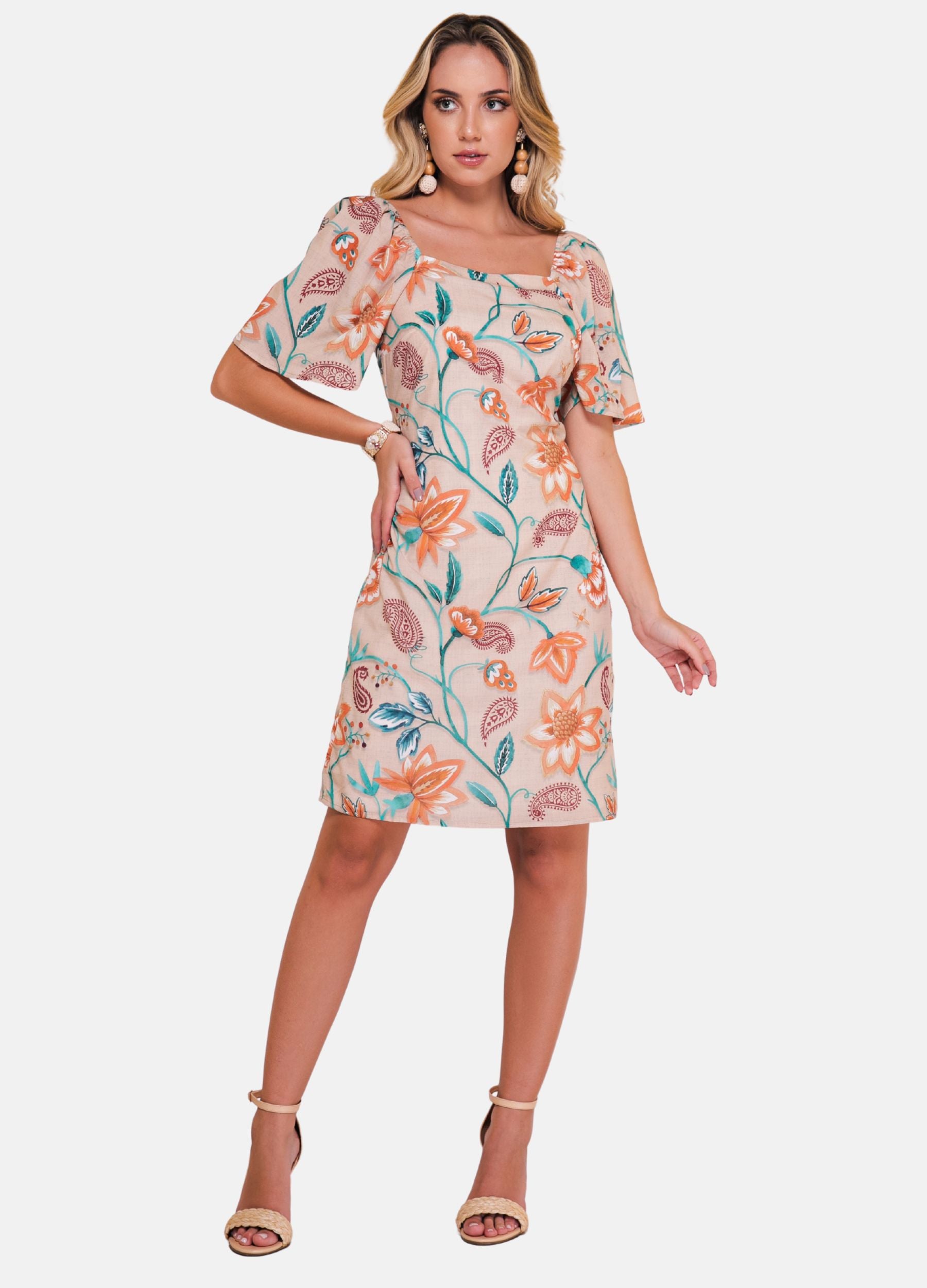 VESTIDO CURTO C/MANGA GODE