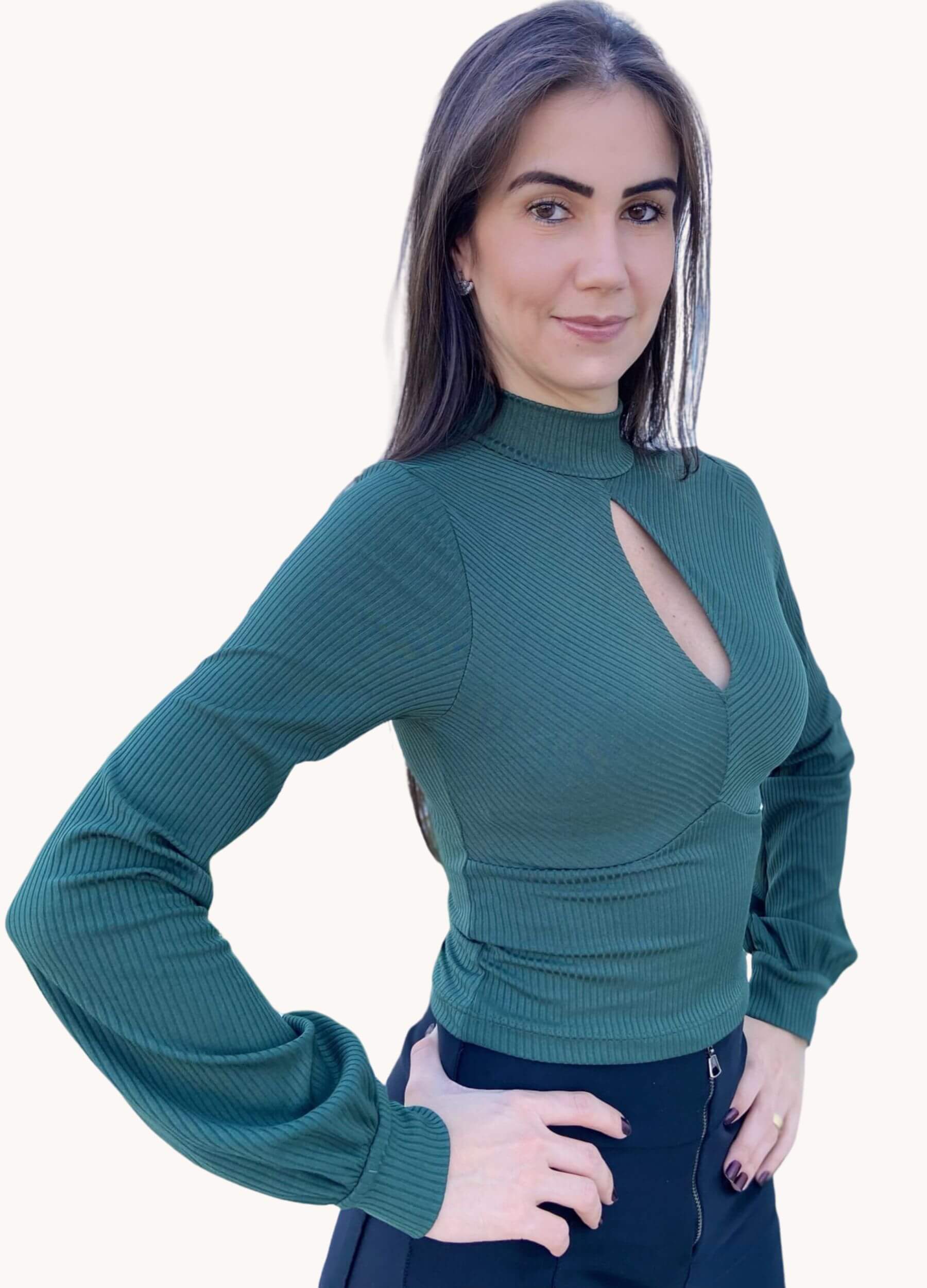 BLUSA CANELADA COM GOTA