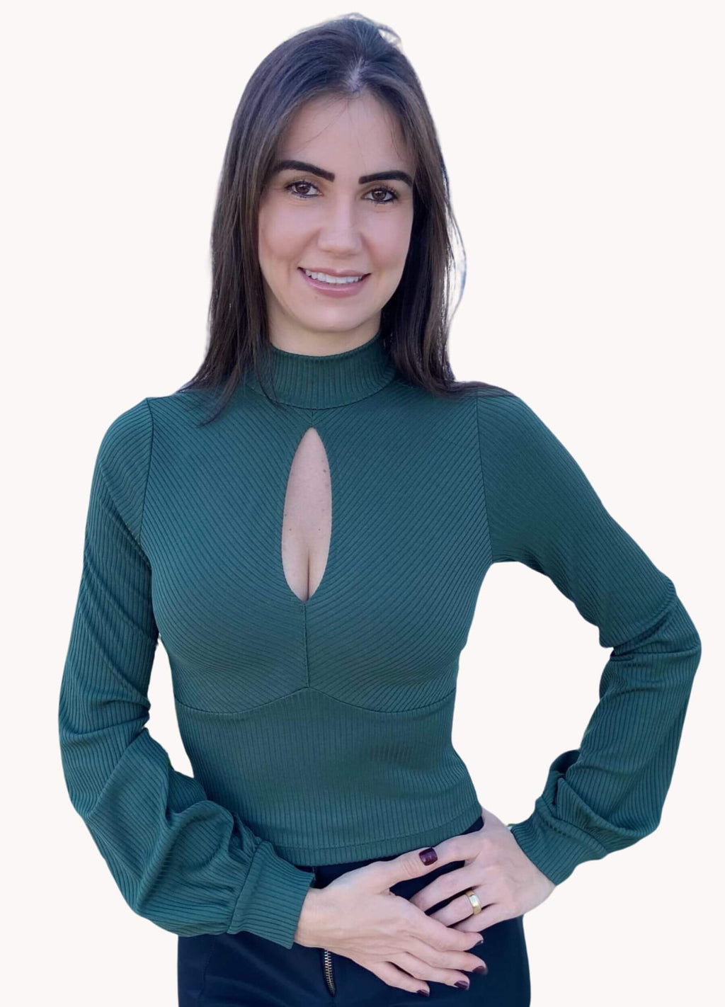 BLUSA CANELADA COM GOTA