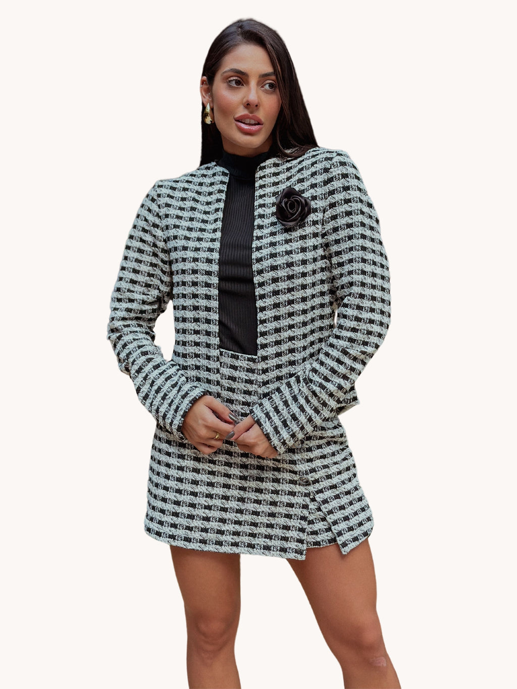 SHORT SAIA JACQUARD XADREZ