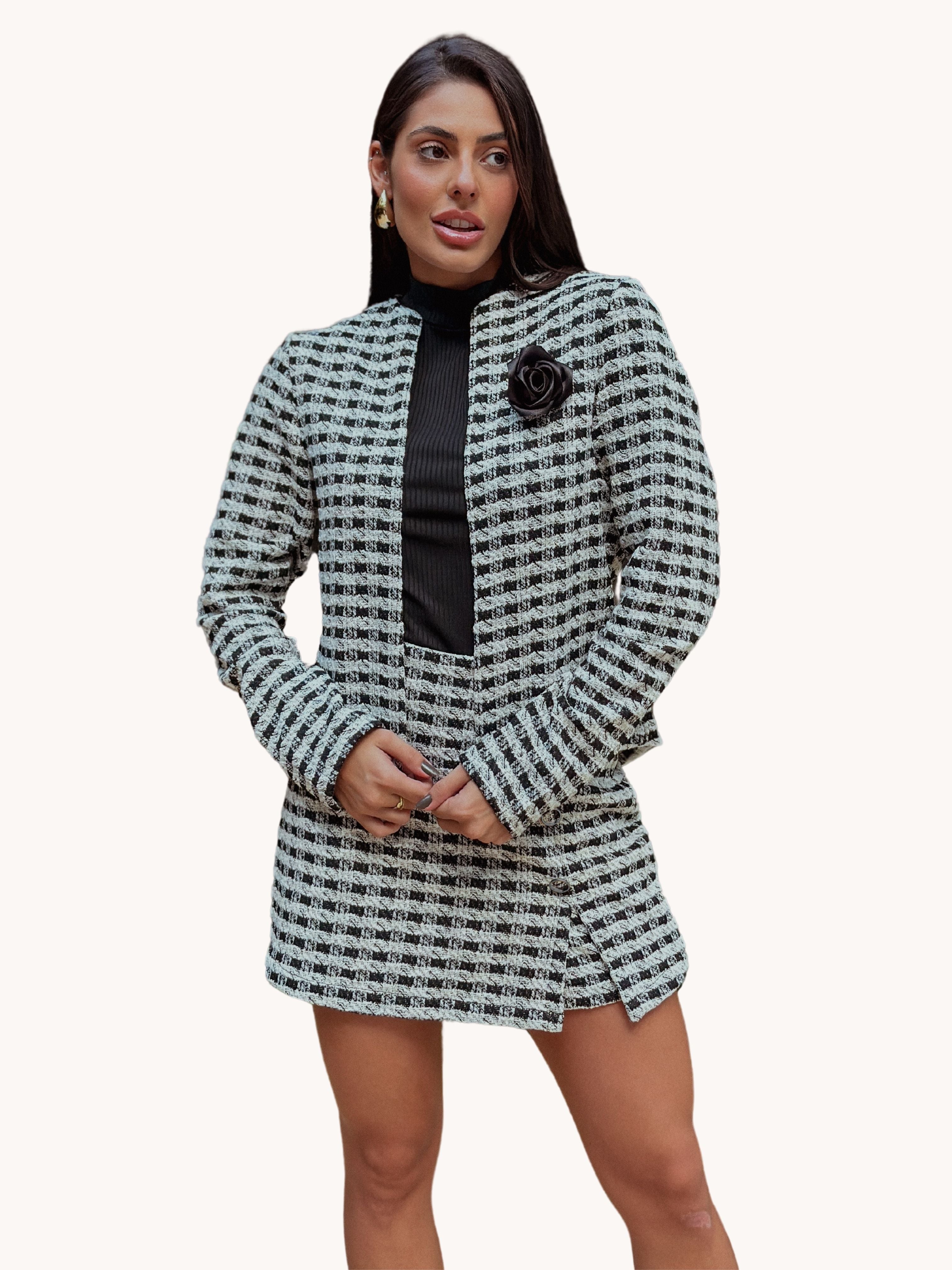 SHORT SAIA JACQUARD XADREZ