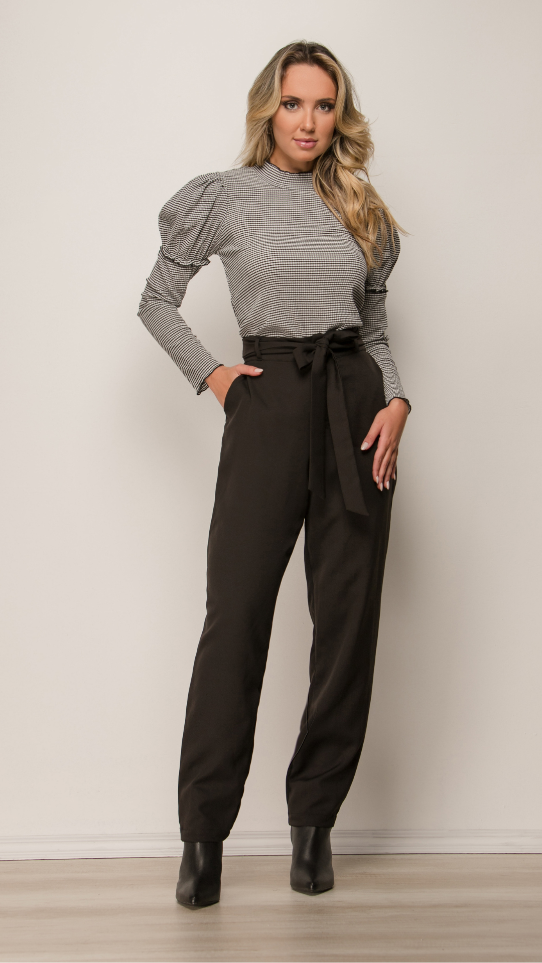 BLUSA FEMININA MANGA LONGA XADREZ