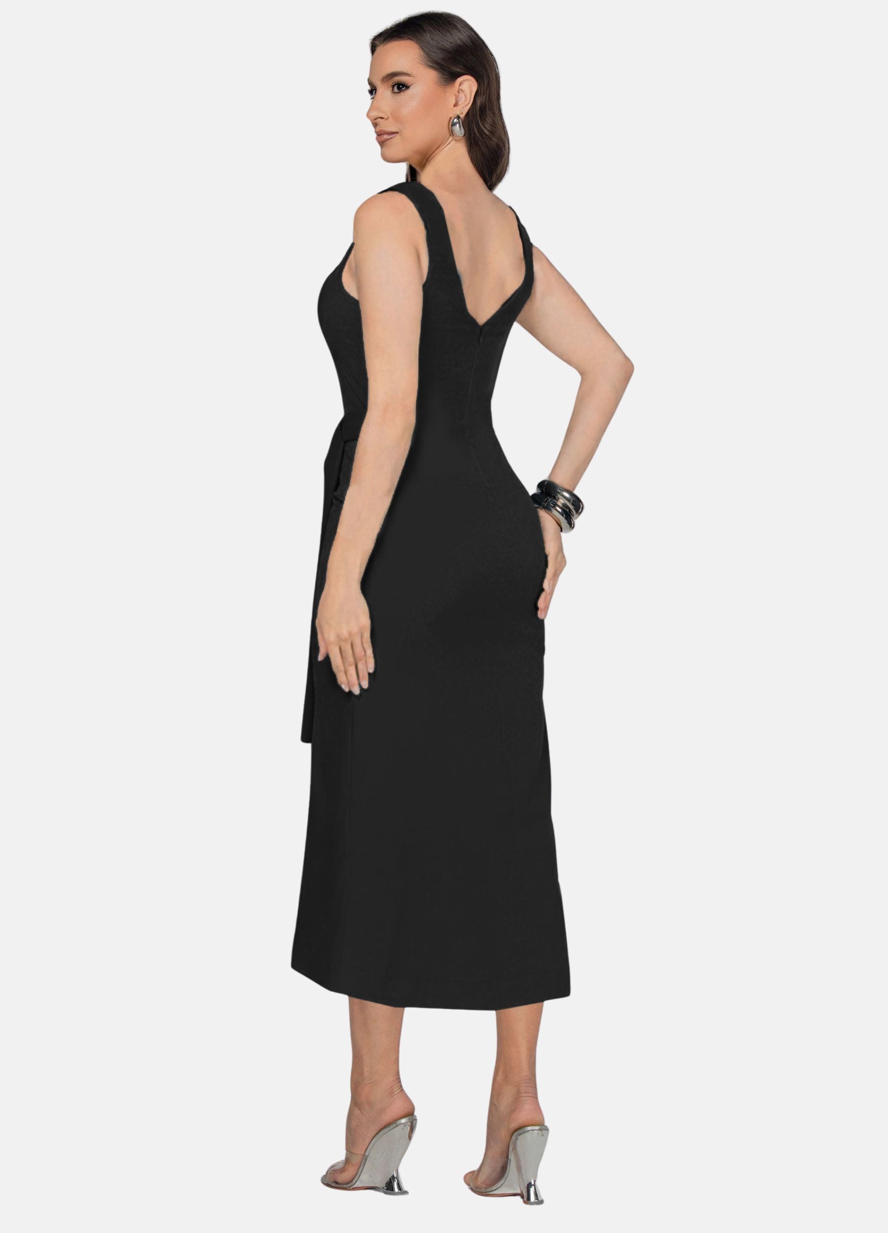 VESTIDO MIDI FLAVIA COM FIVELA