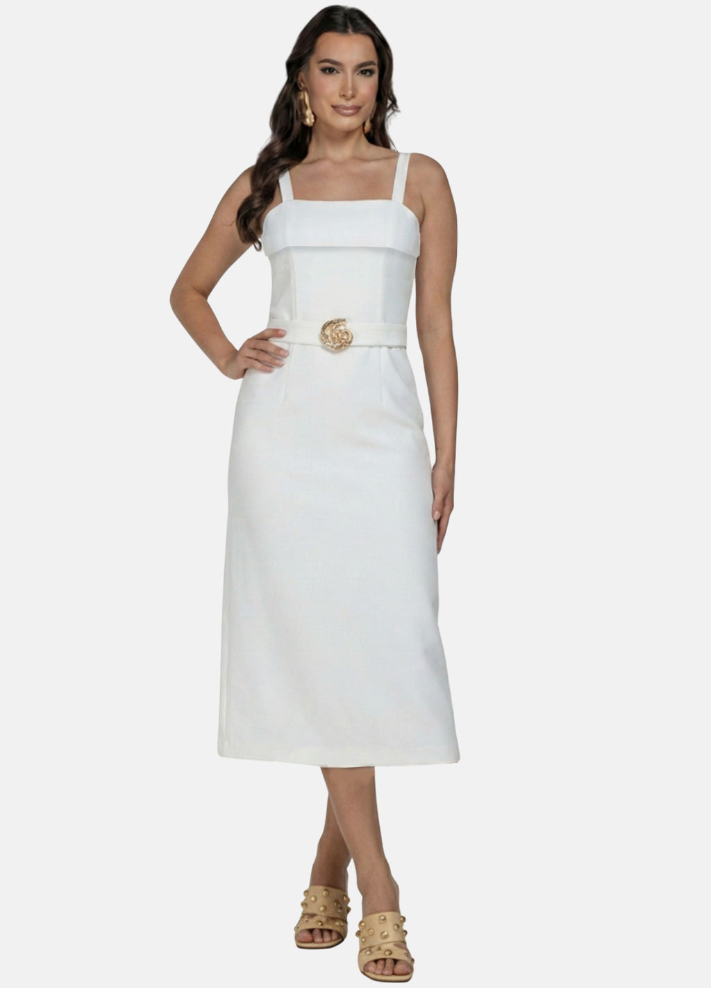 VESTIDO MIDI LAURA C/ PALA E FIVELA 06/06