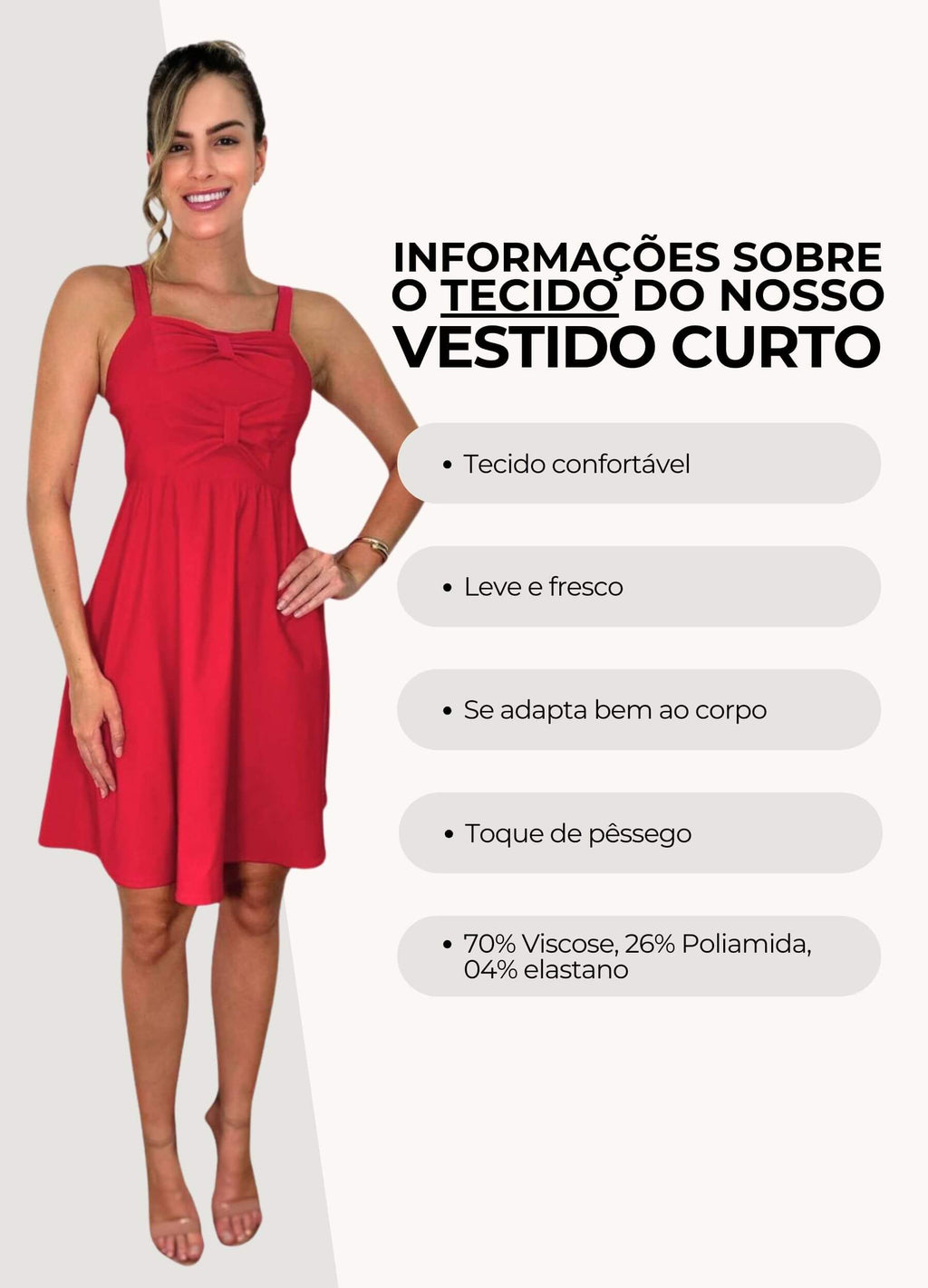 VESTIDO CURTO COM LAÇOS NA FRENTE