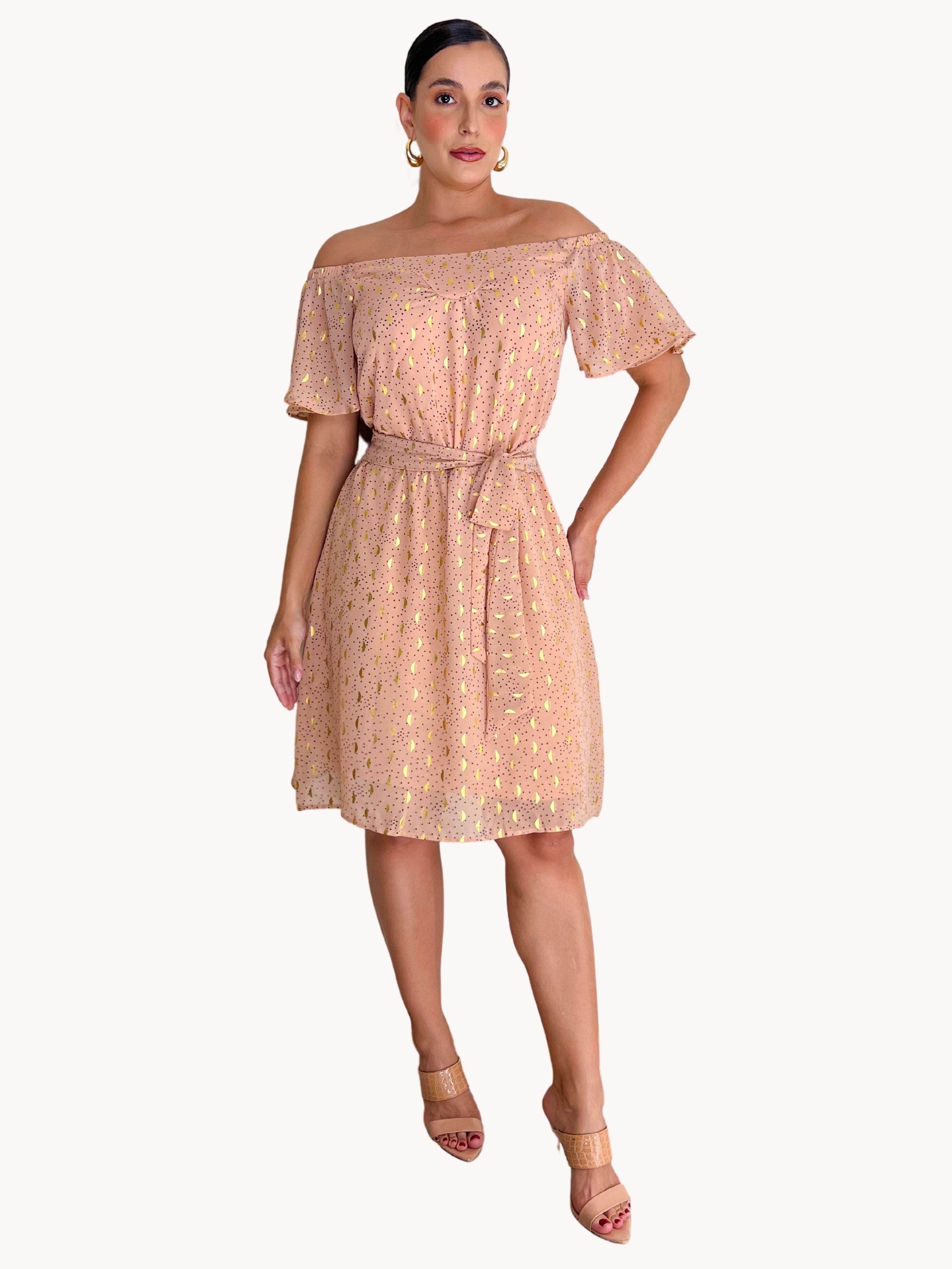 VESTIDO CURTO OMBRO A OMBRO