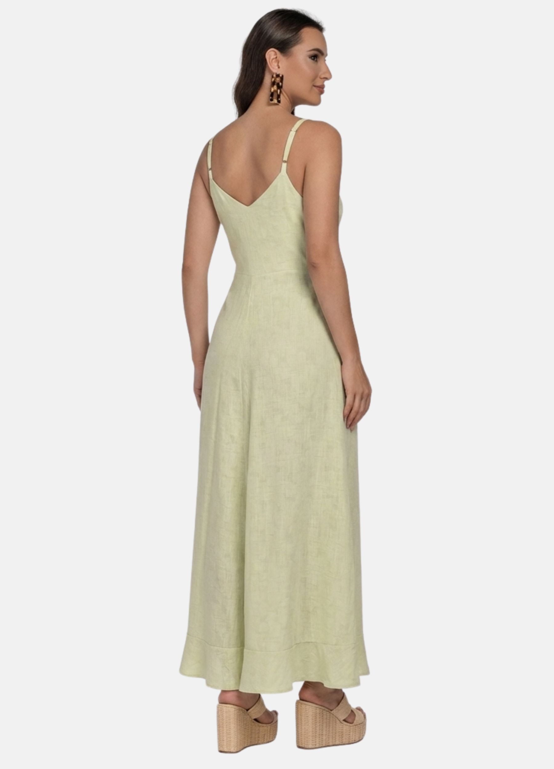 VESTIDO LONGO COM BARRA ASSIMETRICA