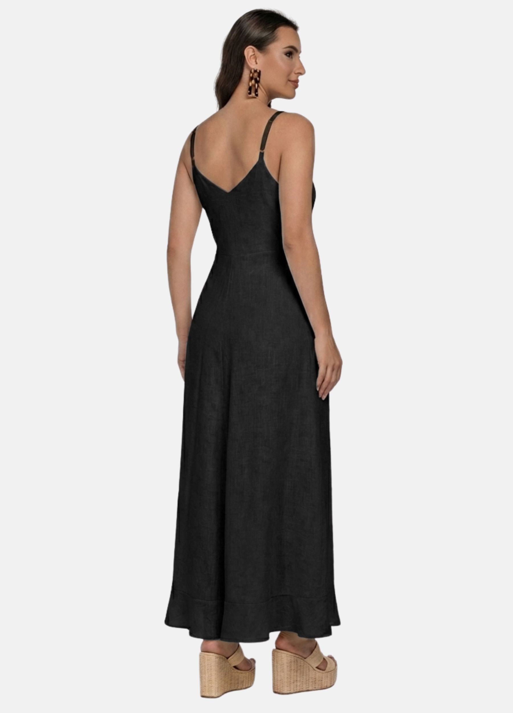 VESTIDO LONGO COM BARRA ASSIMETRICA